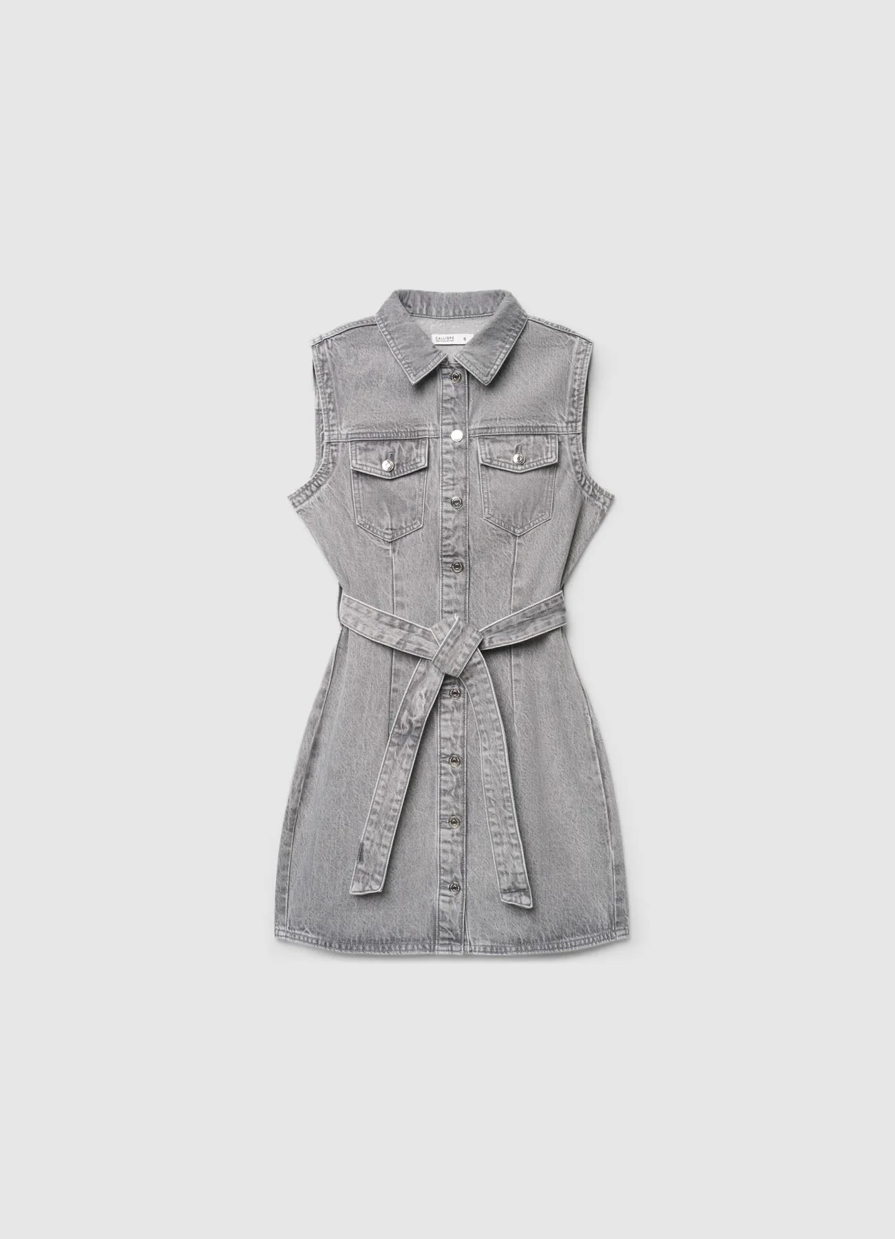 Vestito chemisier in denim con cintura - Image 4