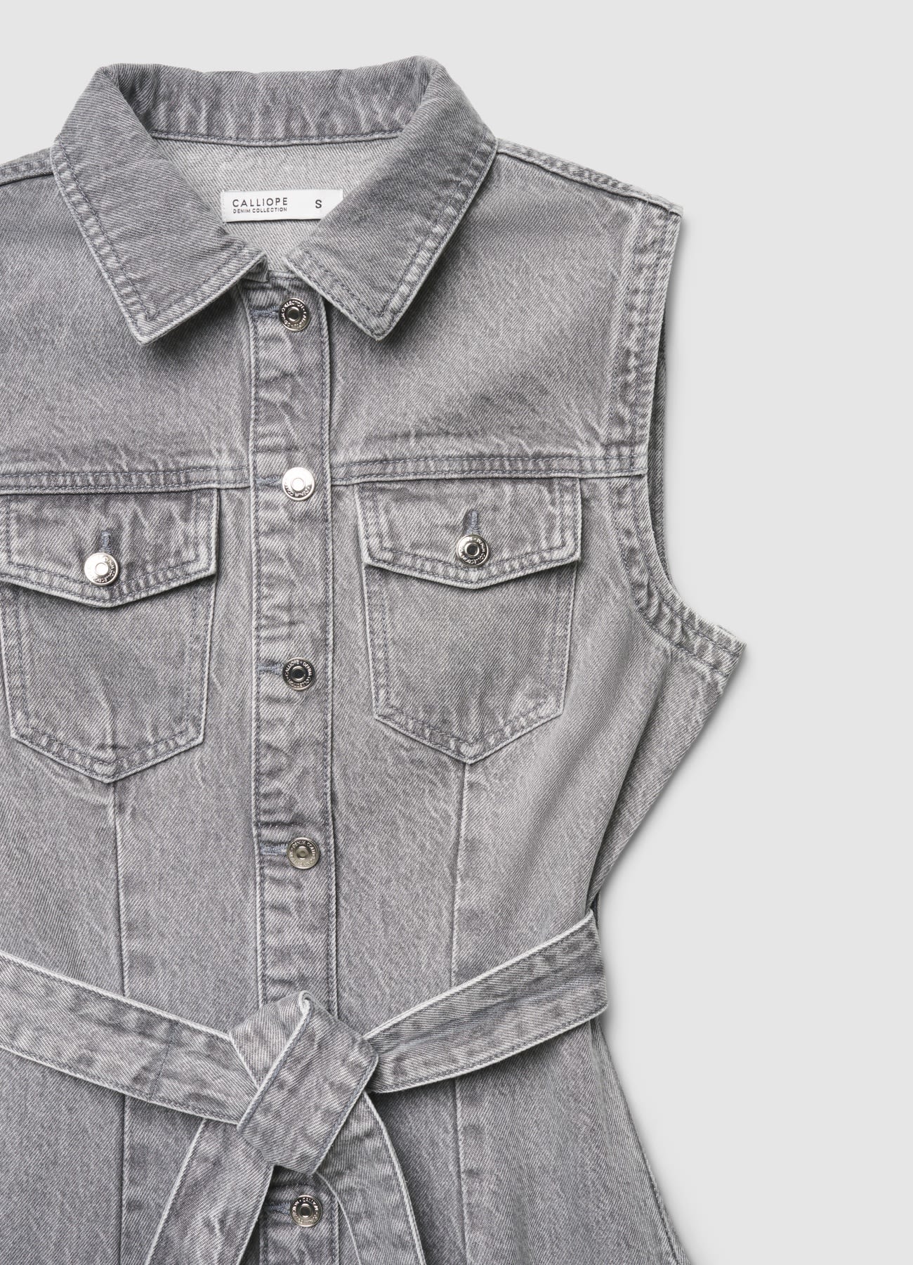 Vestito chemisier in denim con cintura - Image 6