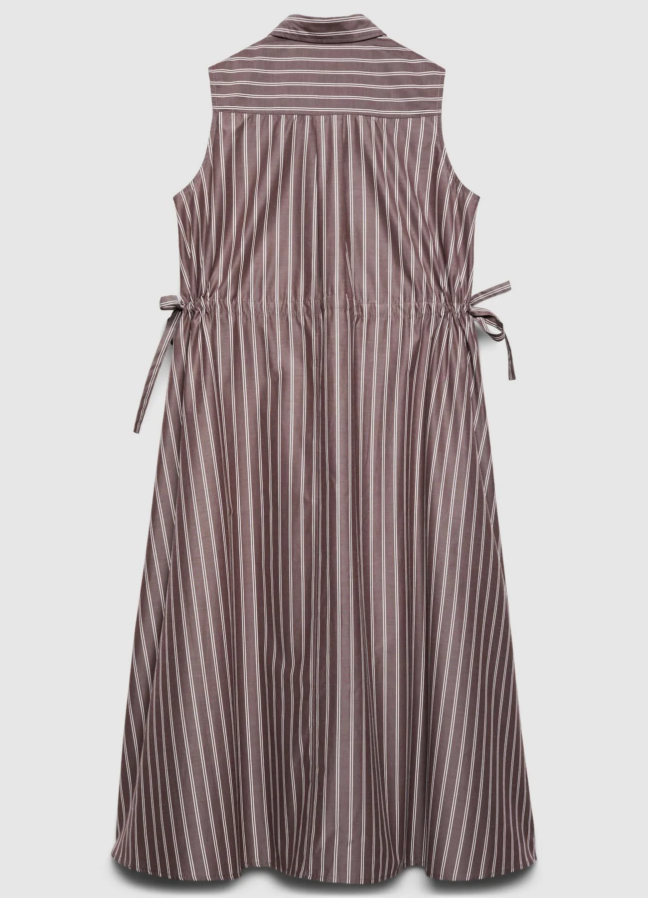 Vestito chemisier lungo a righe con lacci - Image 5
