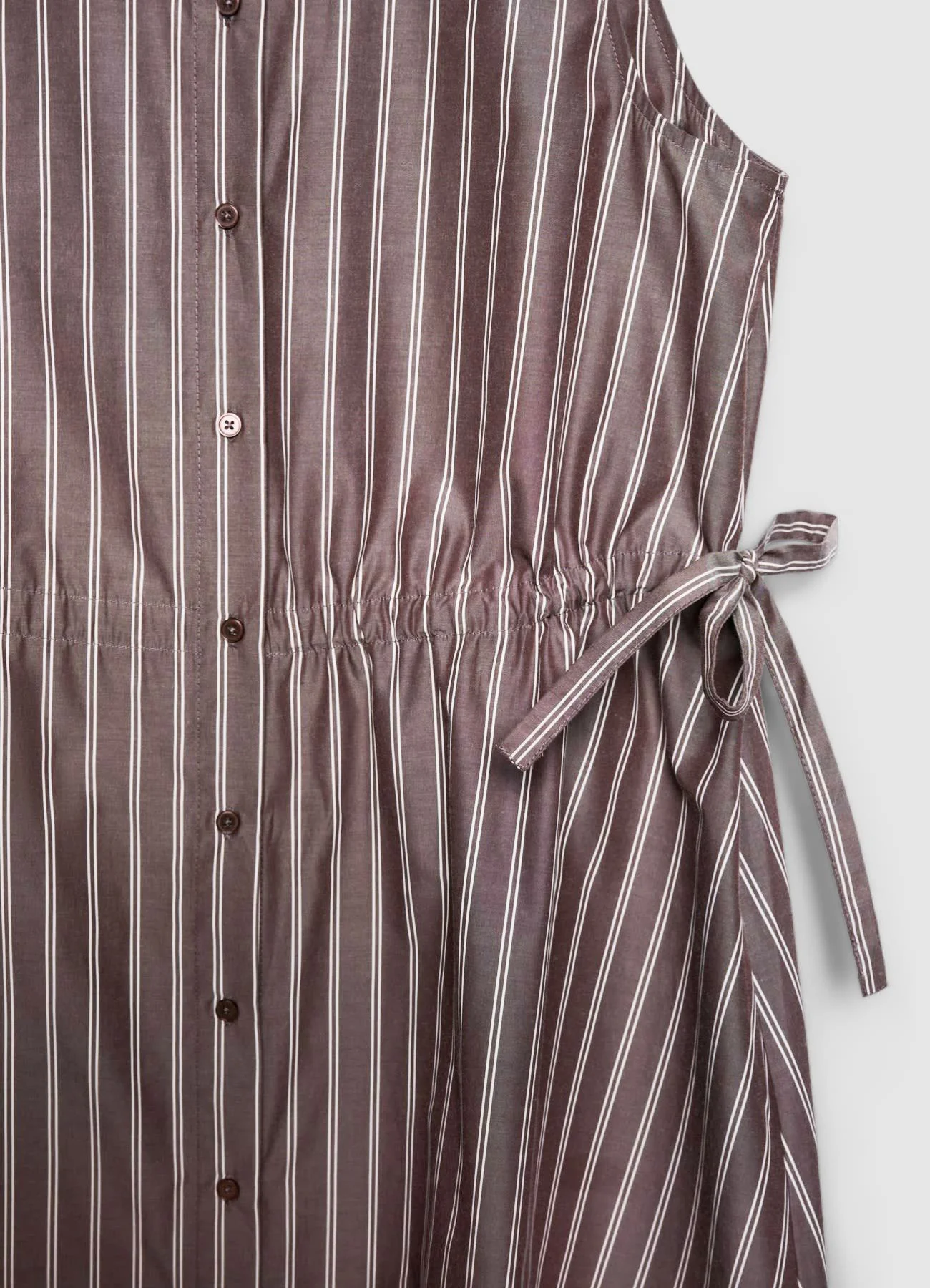 Vestito chemisier lungo a righe con lacci - Image 6