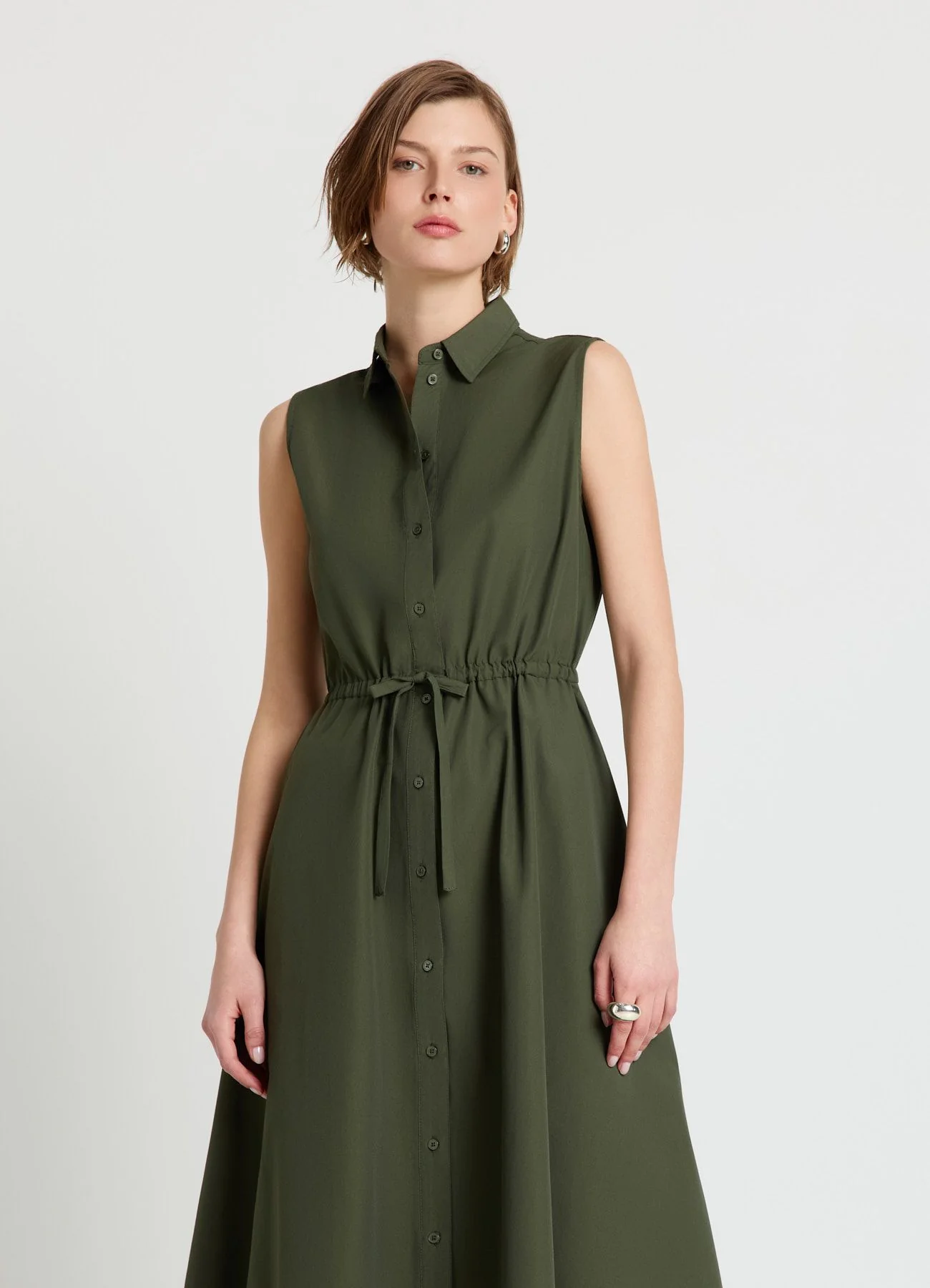 Vestito chemisier lungo senza maniche