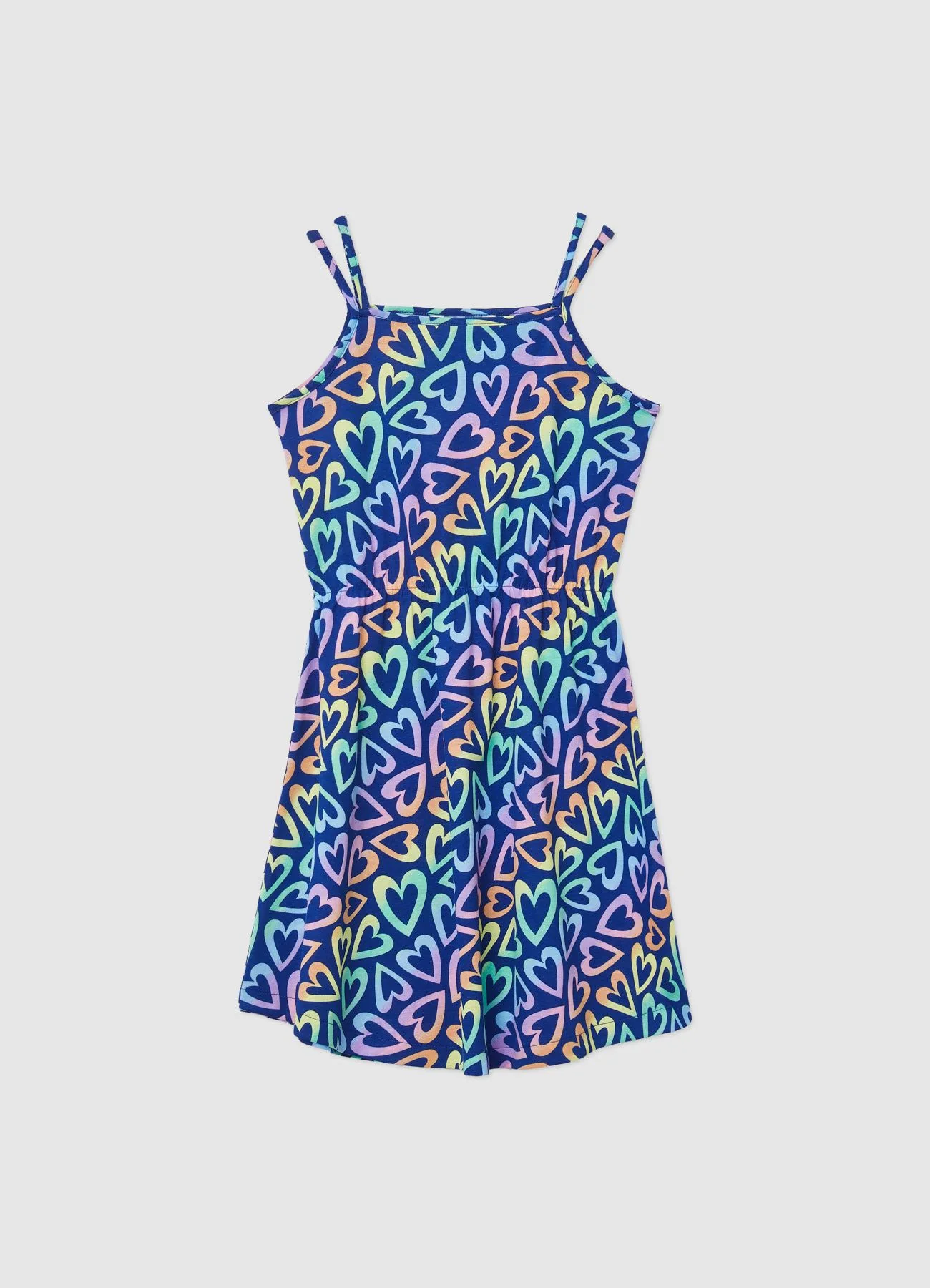 Vestito con spalline sottili e stampa cuori - Image 3