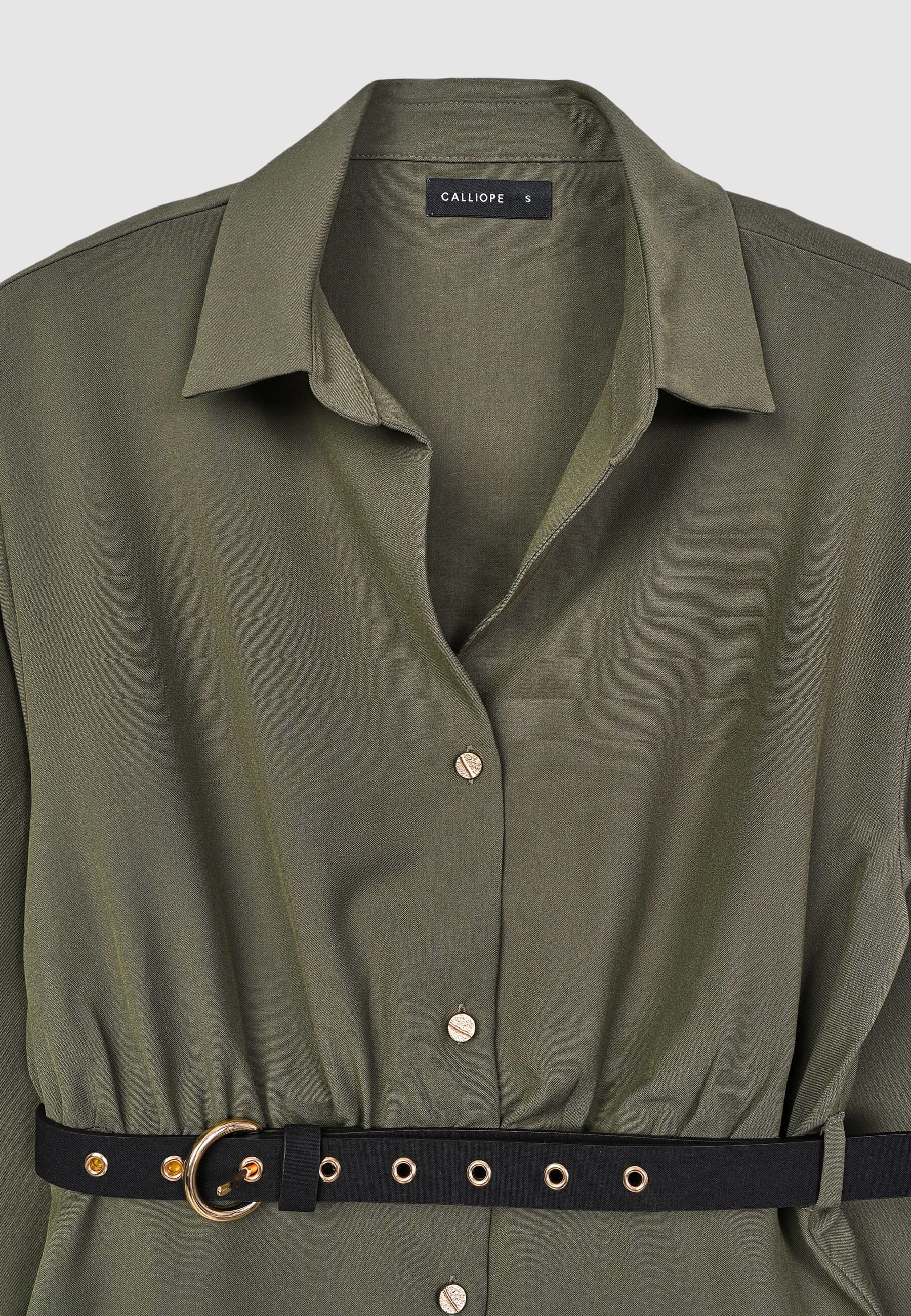 Vestito corto chemisier con cintura - Image 6