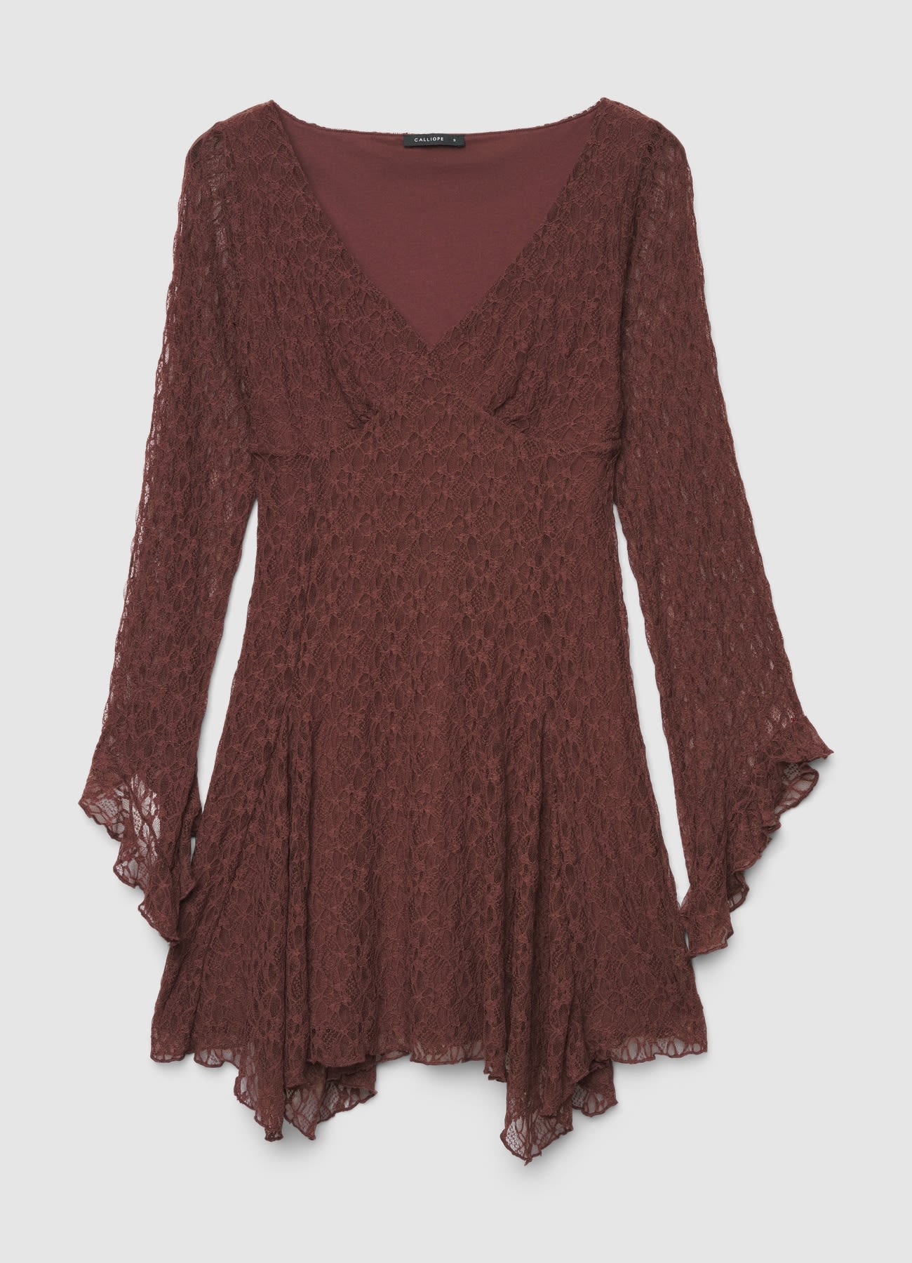 Vestito corto in pizzo con scollo a V - Image 4
