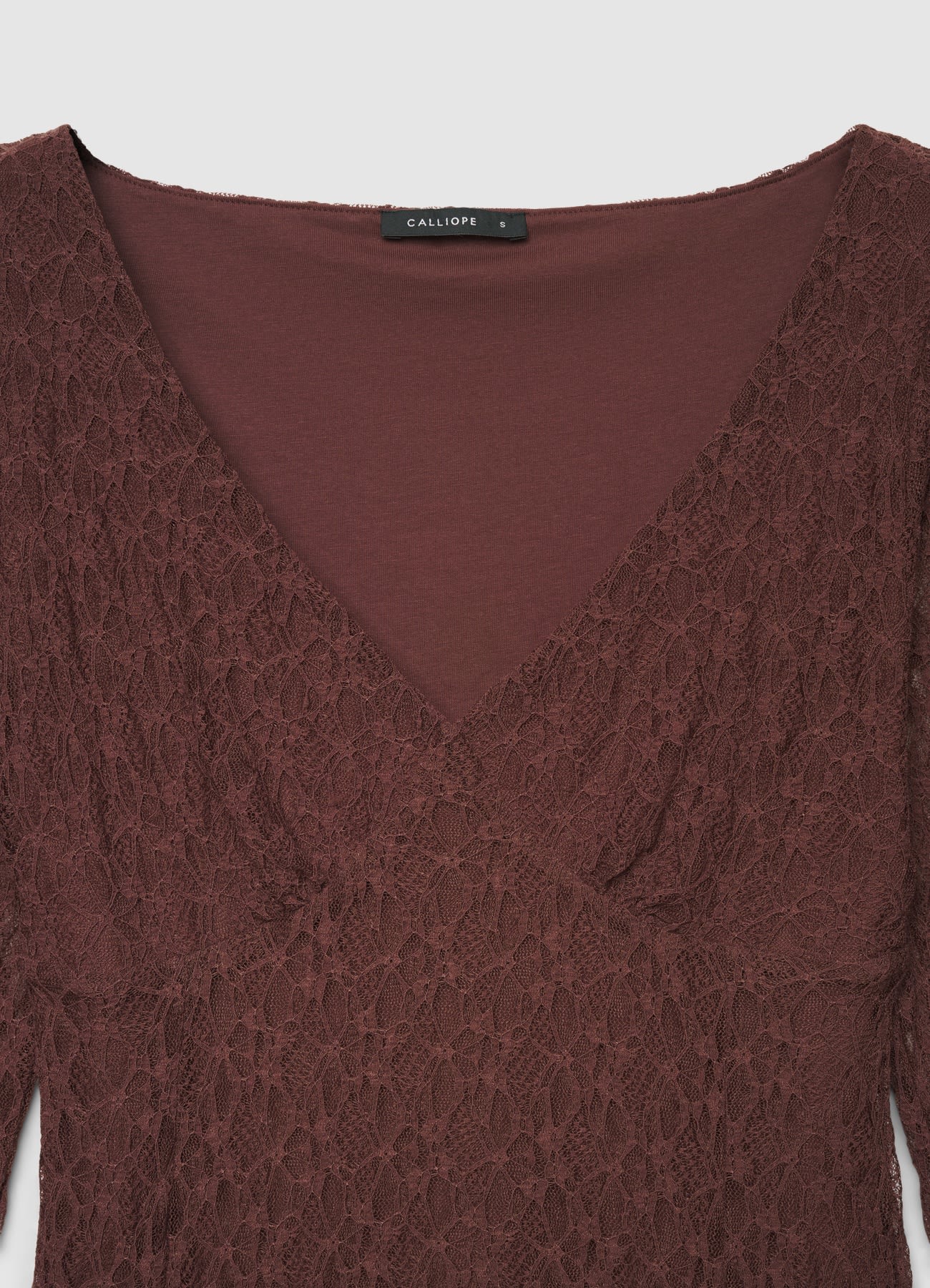 Vestito corto in pizzo con scollo a V - Image 5