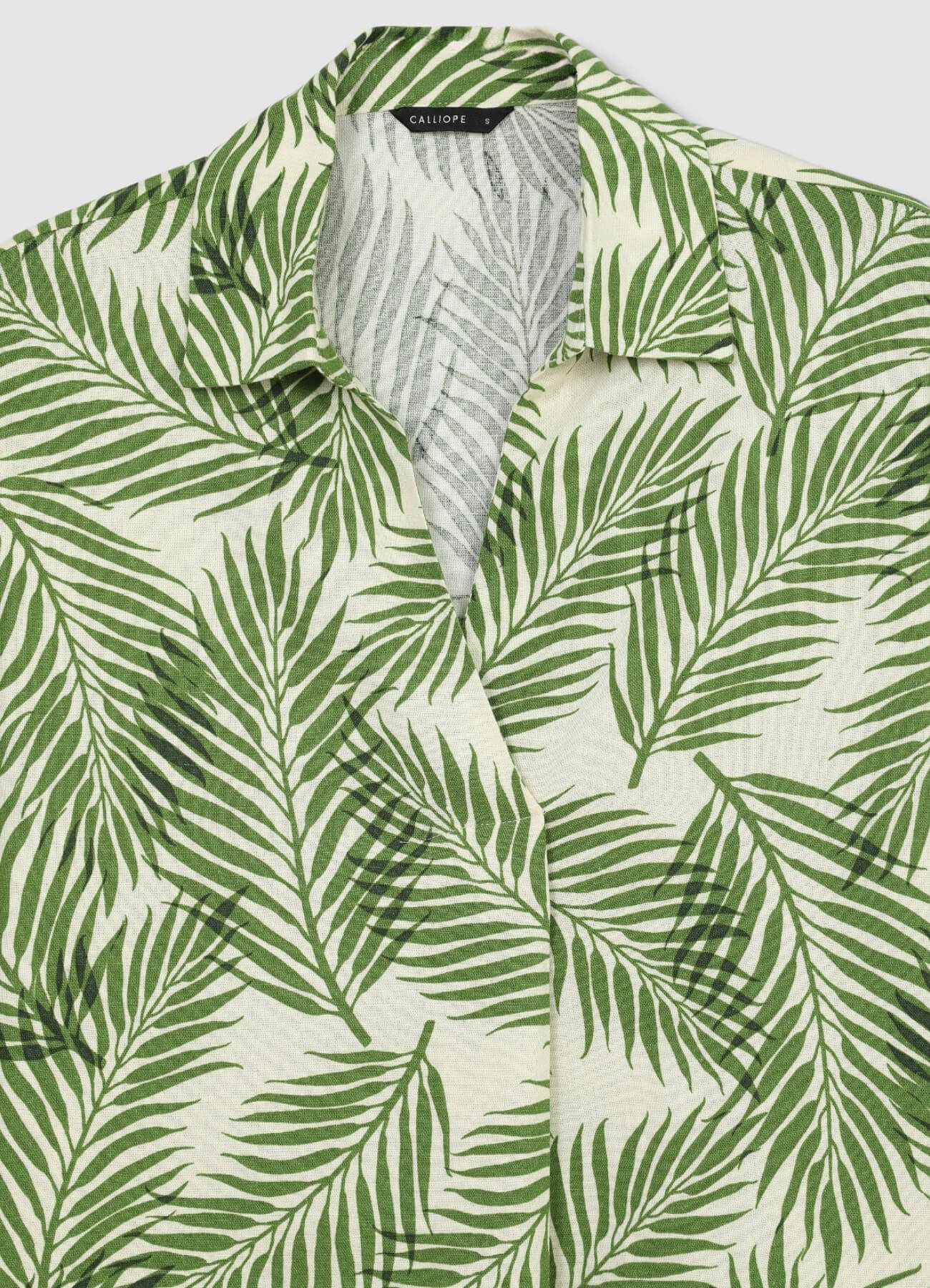 Vestito corto misto lino fantasia - Image 5
