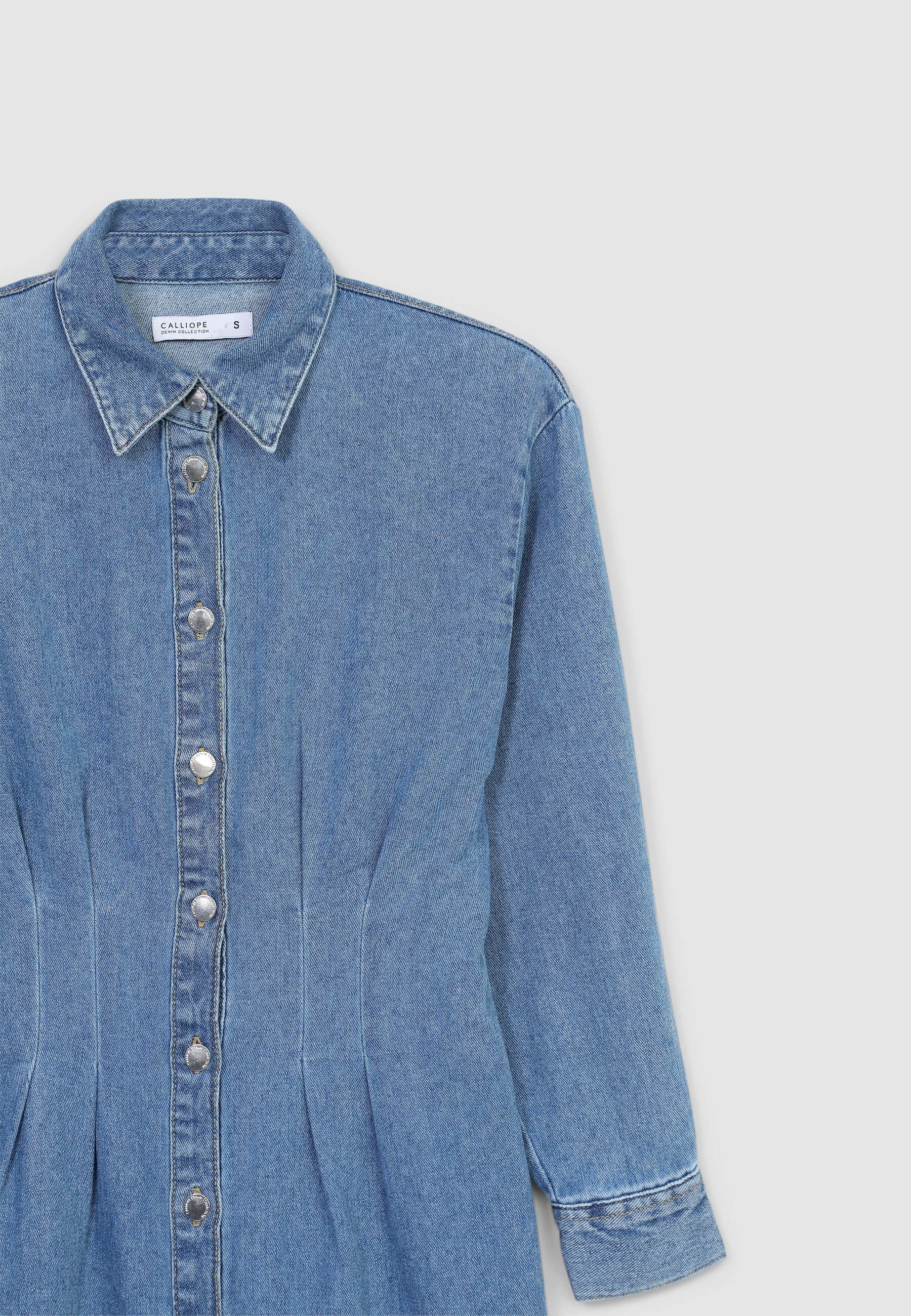 Vestito in denim con pinces - Image 7