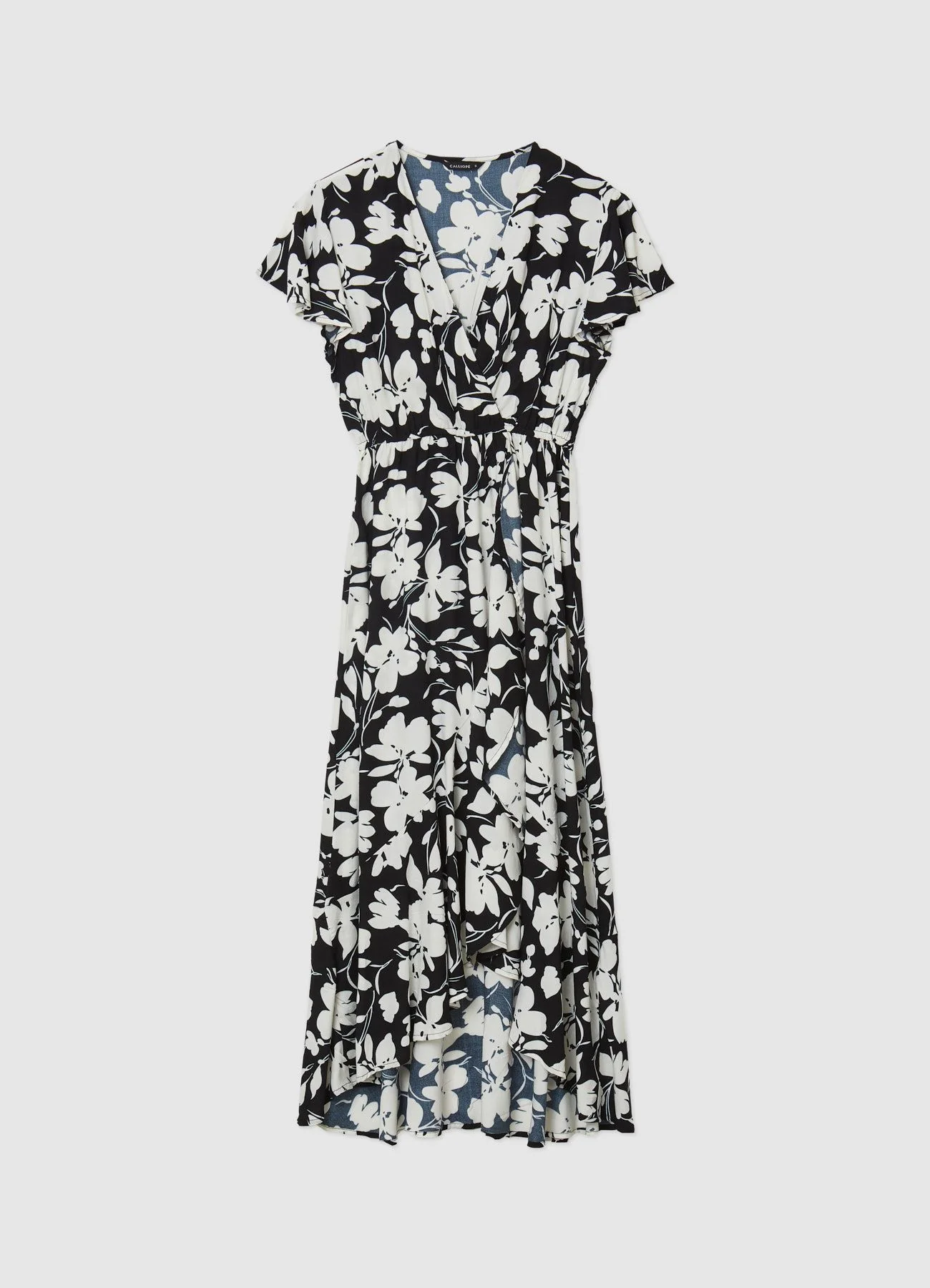 Vestito incrociato fantasia floreale bicolore - Image 6