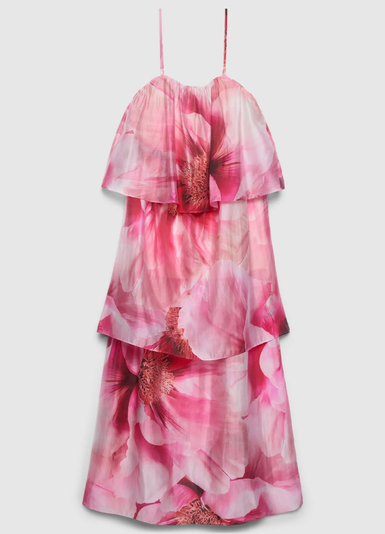 Vestito lungo a balze con stampa floreale - Image 5