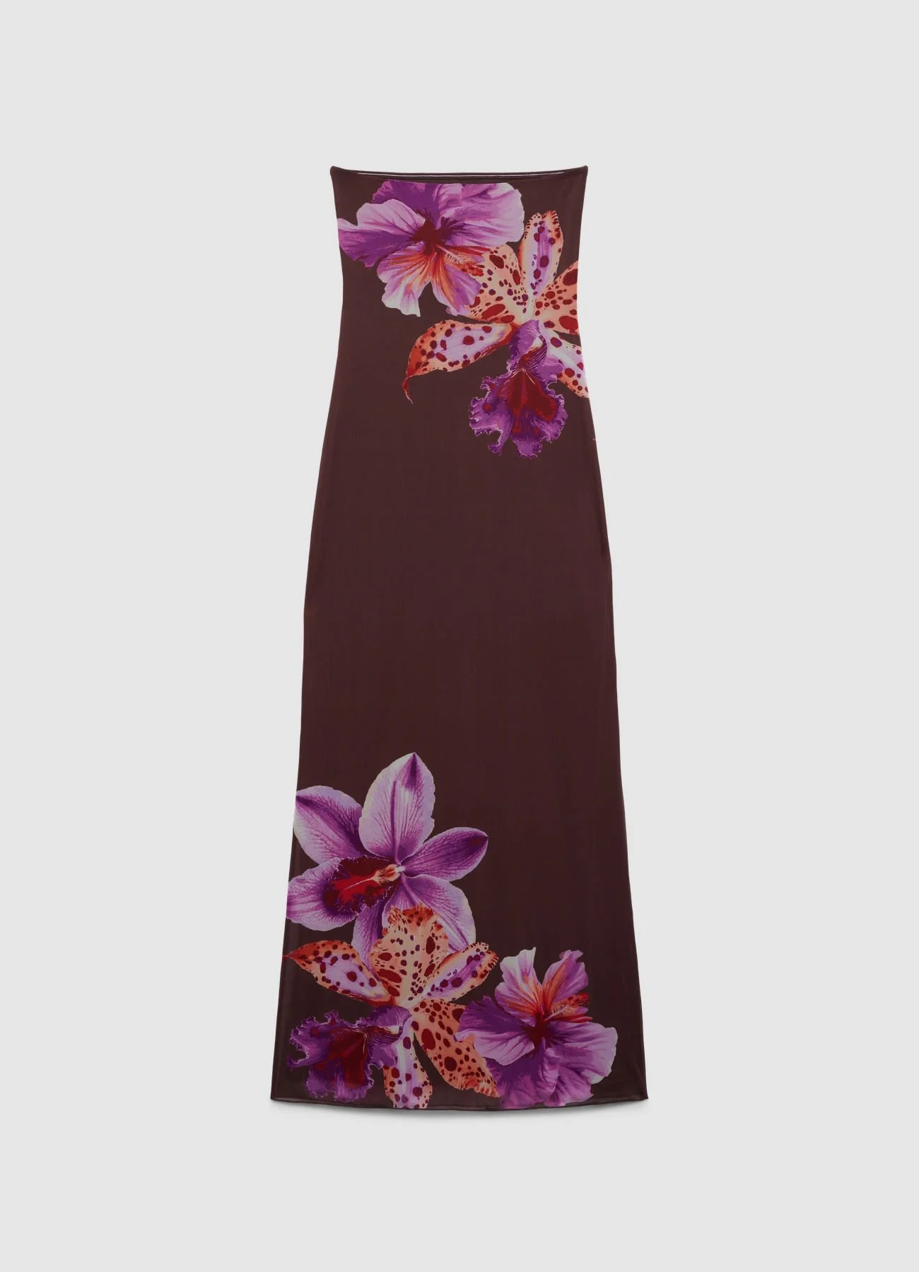 Vestito lungo a fascia con stampa fiori - Image 4