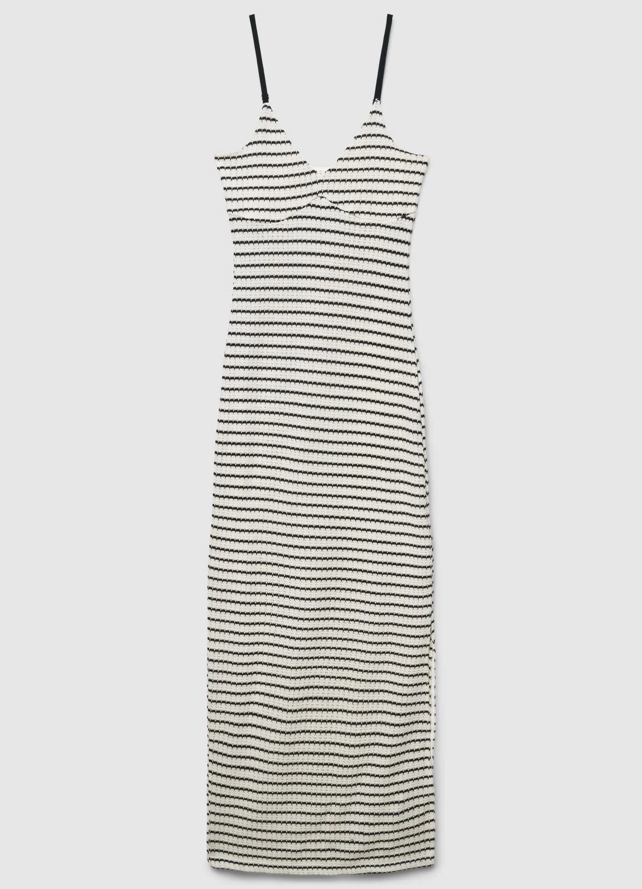 Vestito lungo a righe con spalline sottili - Image 4