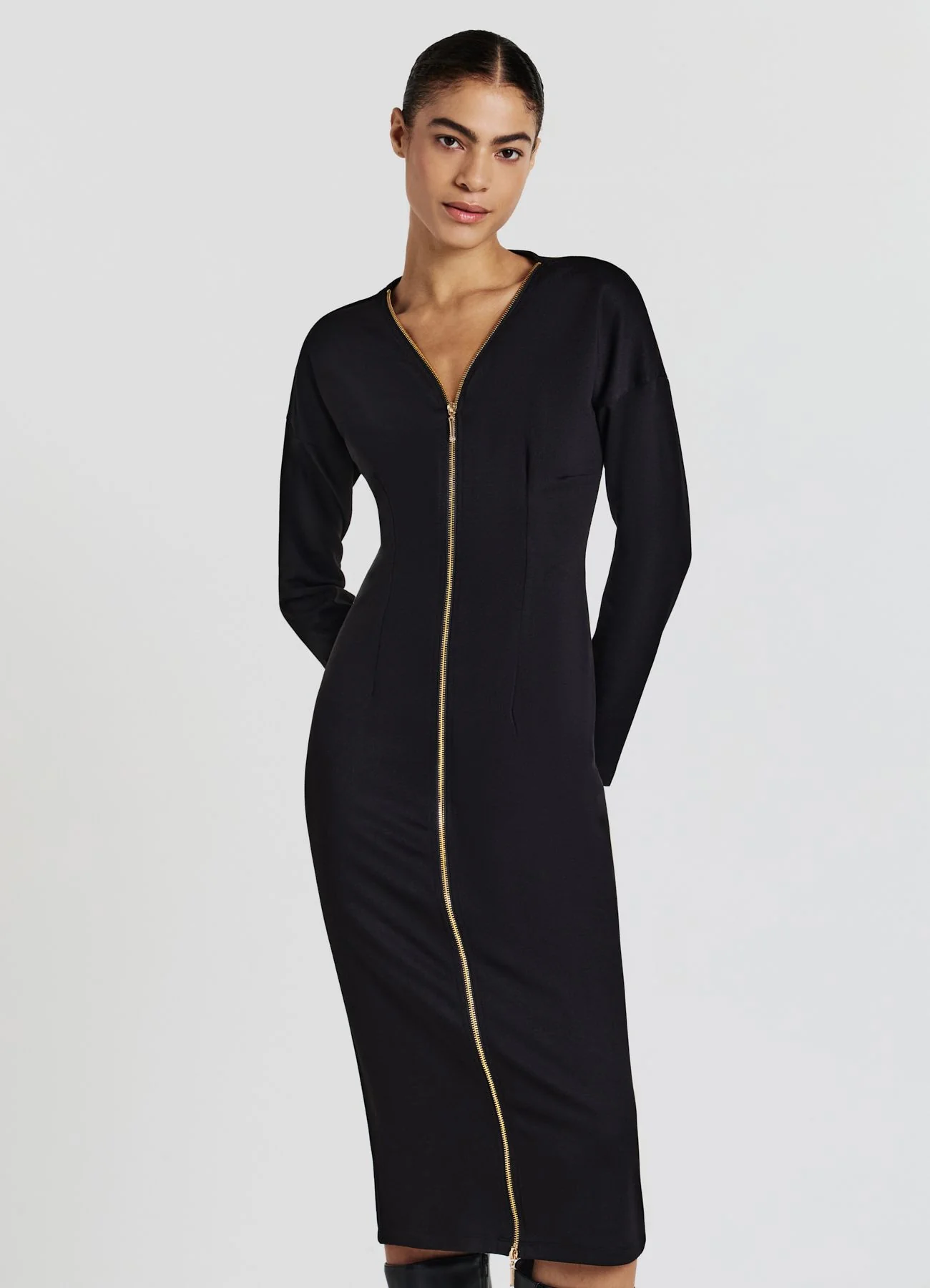Vestito lungo cerniera oro - Image 3