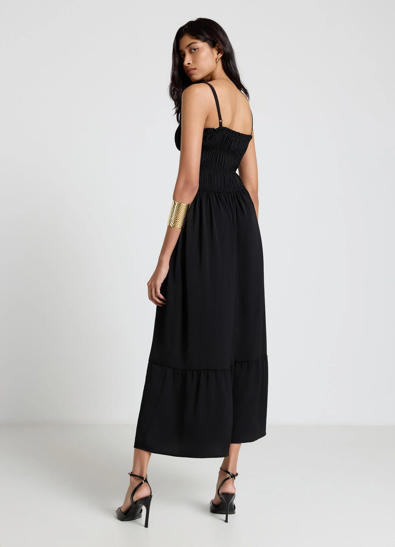 Vestito lungo con corpetto smock - Image 3