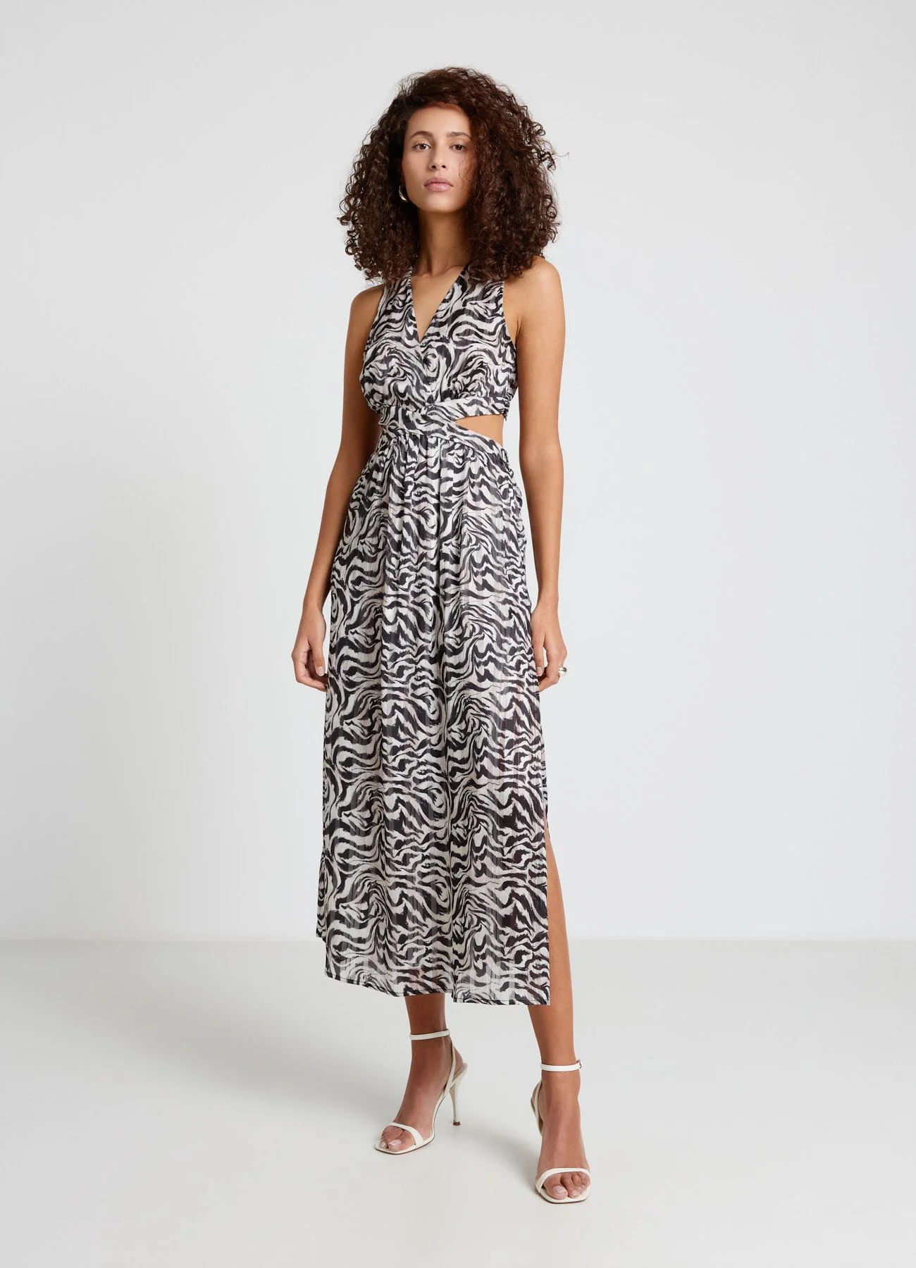 Vestito lungo con cut-out e stampa animalier - Image 3