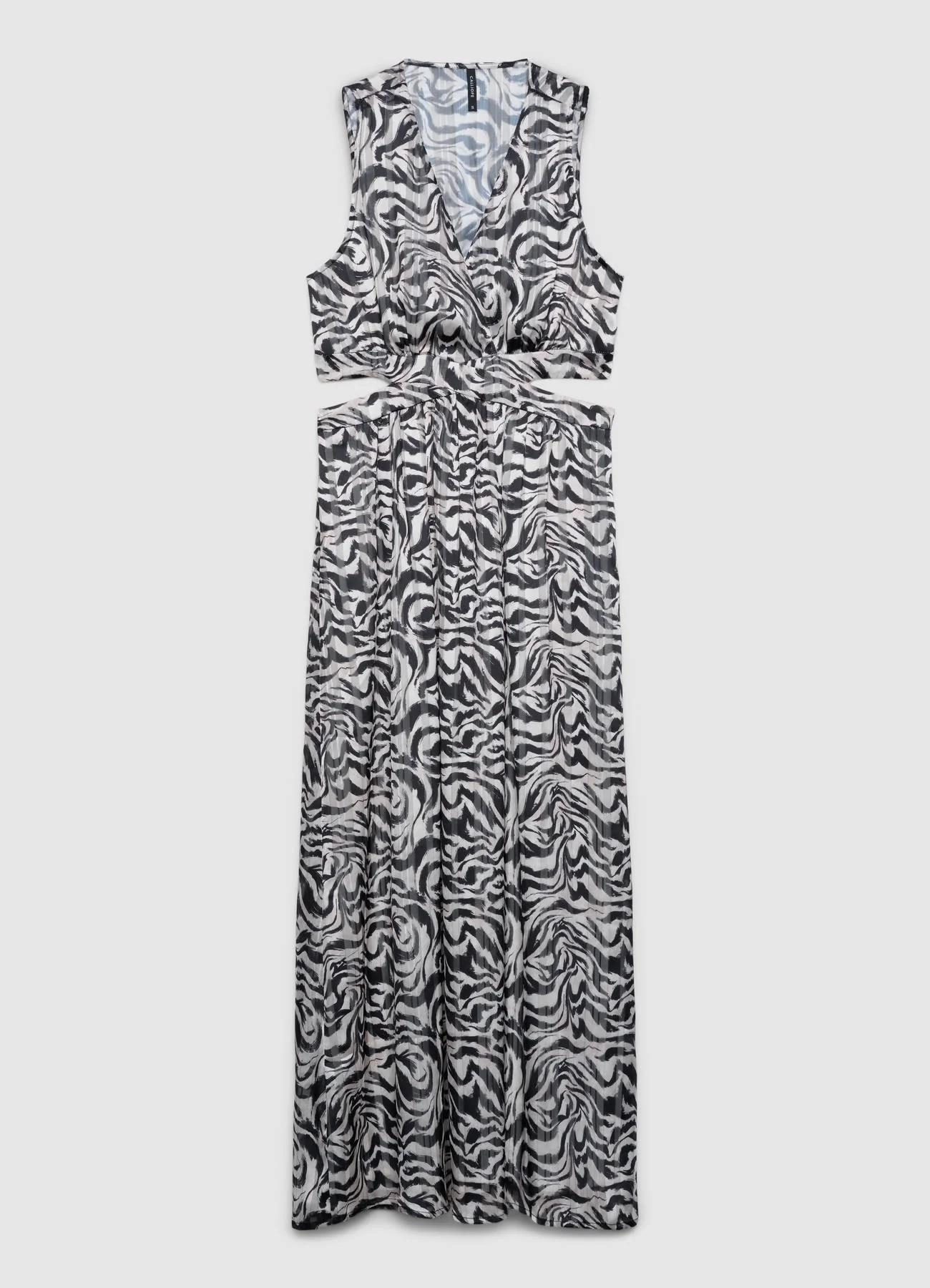 Vestito lungo con cut-out e stampa animalier - Image 6