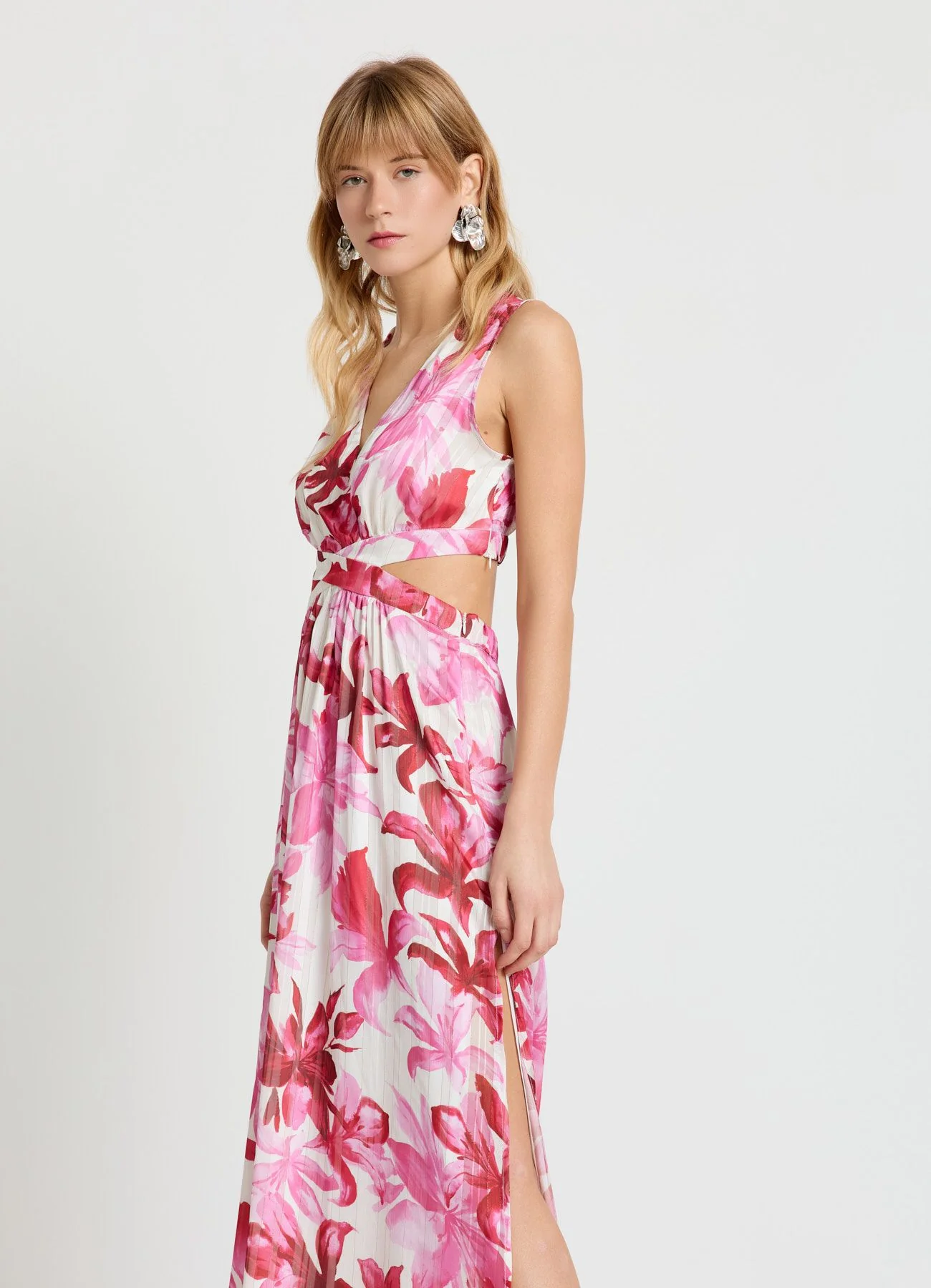 Vestito lungo con cut-out e stampa floreale - Image 2