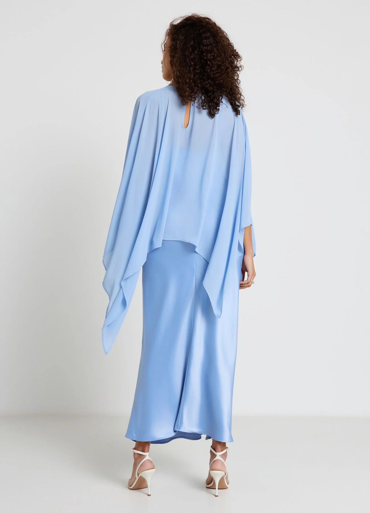 Vestito lungo con mantella kimono - Image 5