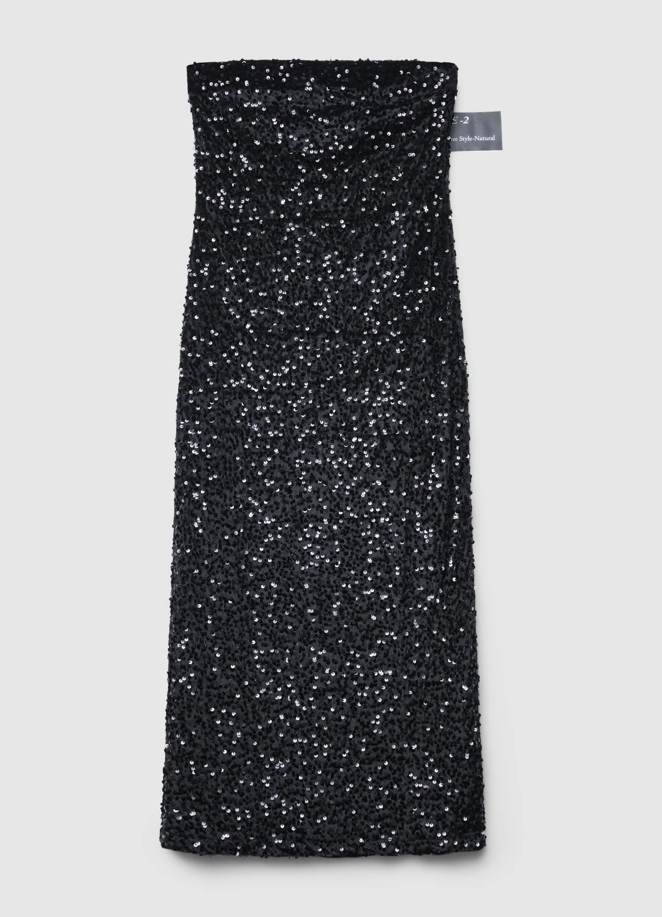 Vestito lungo con paillettes a fascia - Image 4