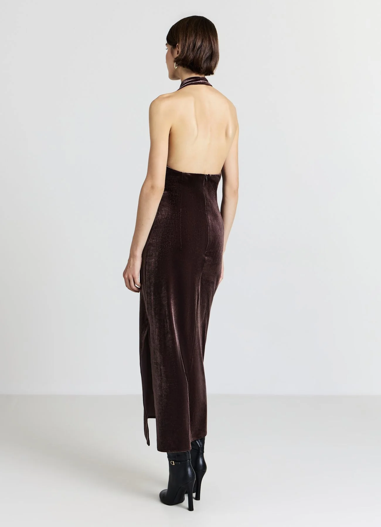 Vestito lungo con scollo drappeggiato - Image 4