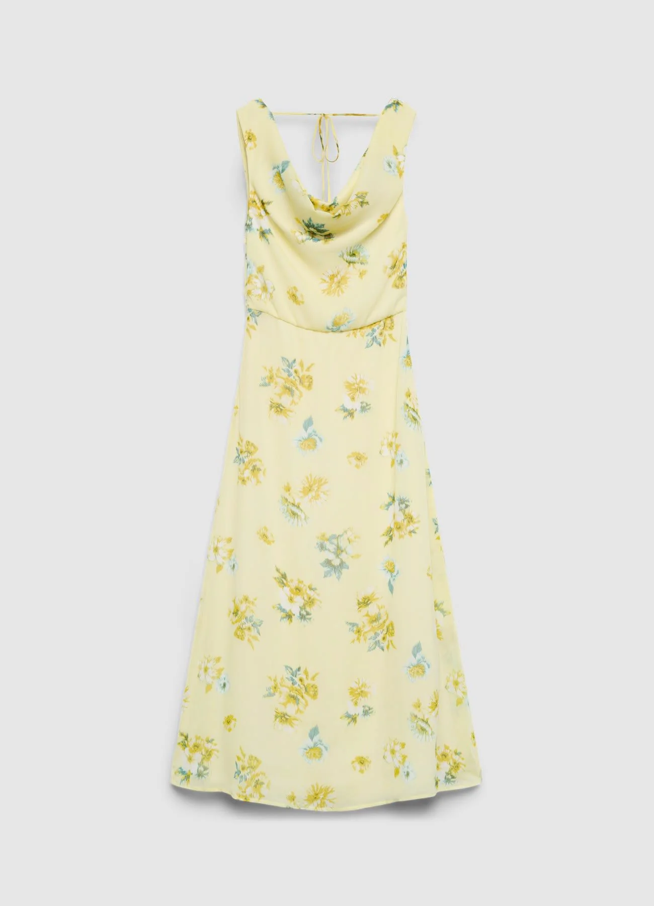 Vestito lungo con scollo sciallato e stampa fiori - Image 4