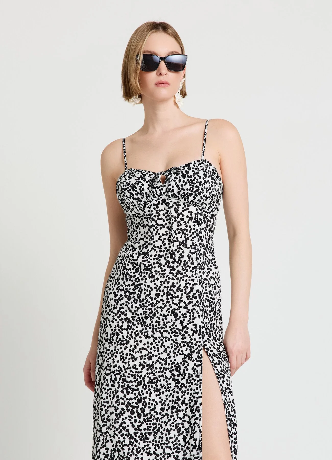 Vestito lungo con stampa animalier e spacco - Image 2