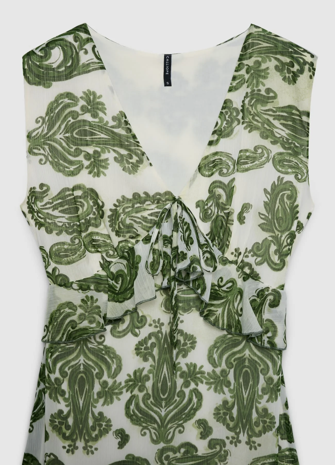 Vestito lungo con stampa paisley e scollo a V - Image 5