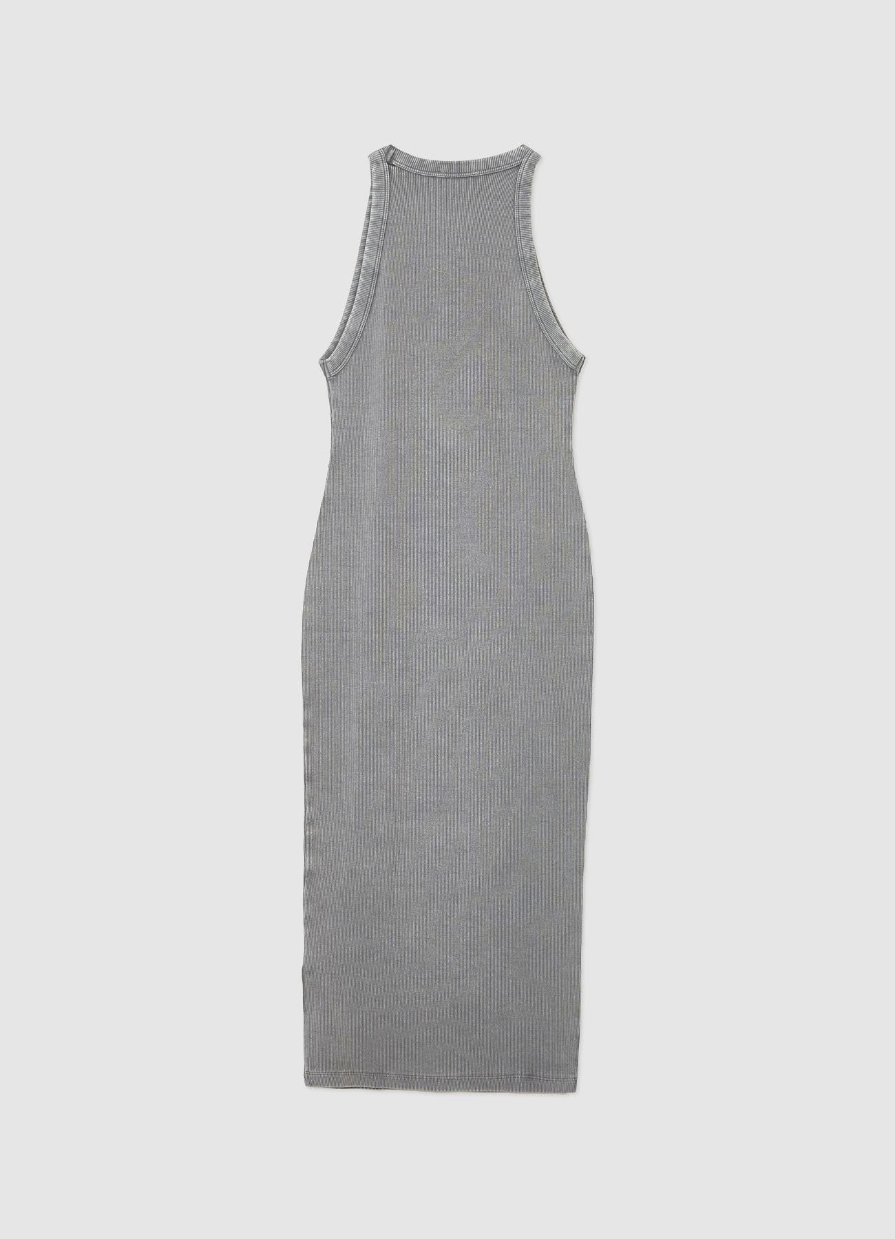 Vestito lungo costina a tinta unita - Image 7