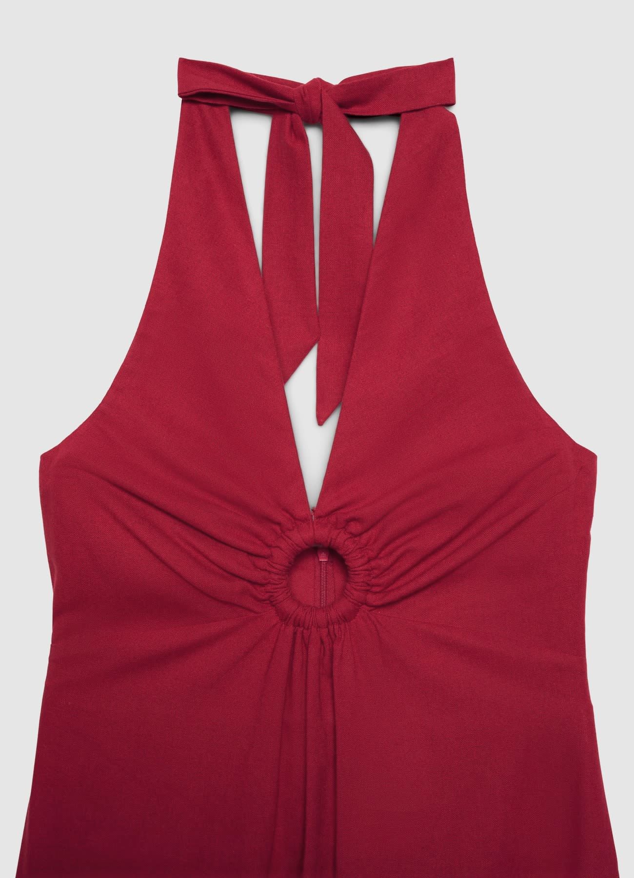 Vestito lungo halter con fiocco e cut-out - Image 5
