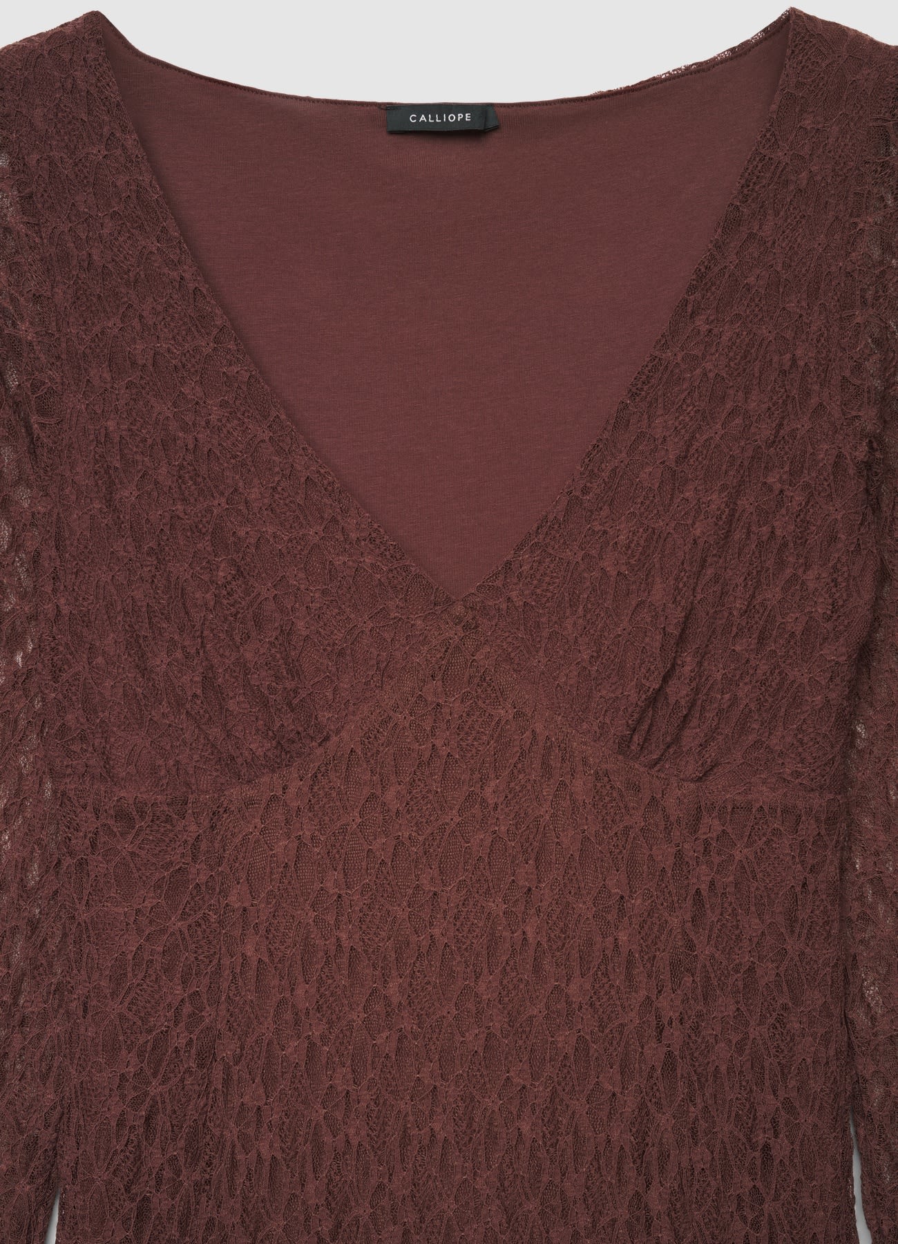 Vestito lungo in pizzo con scollo a V - Image 8