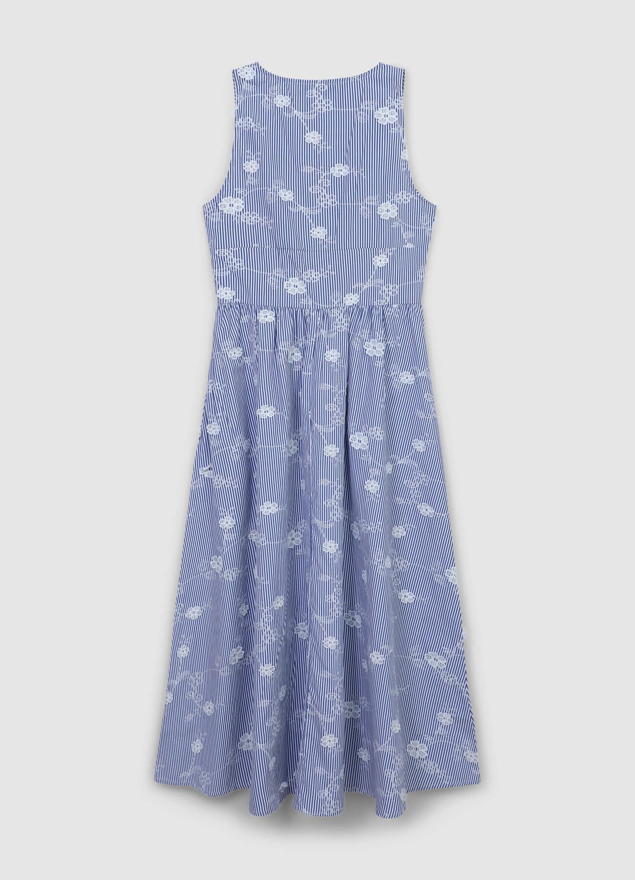 Vestito lungo righe con ricami - Image 4