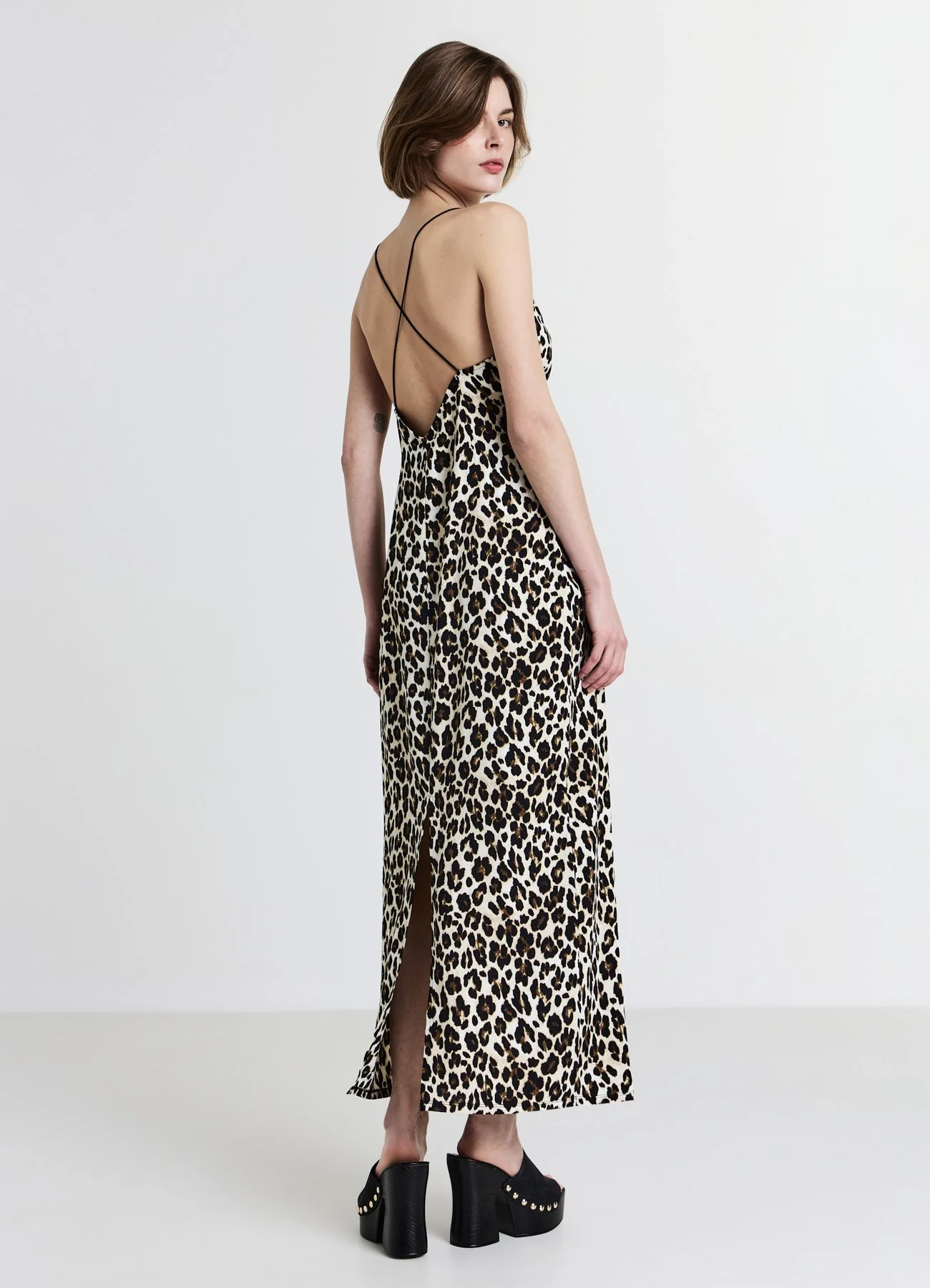 Vestito lungo sciallato fantasia animalier