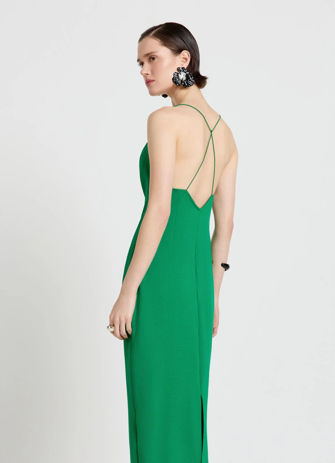Vestito lungo scollato con spalline incrociate - Image 5