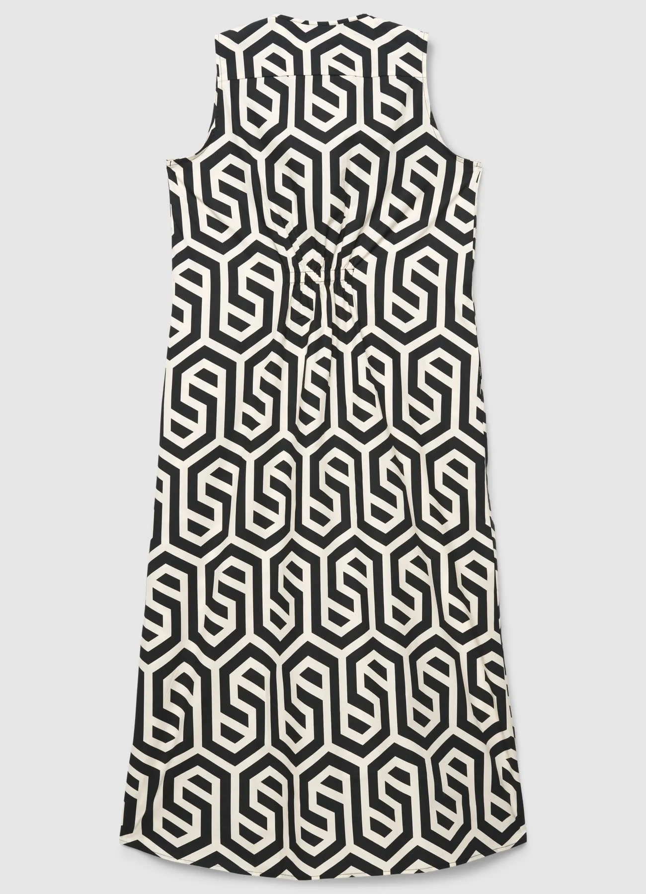 Vestito lungo smanicato con stampa geometrica - Image 4