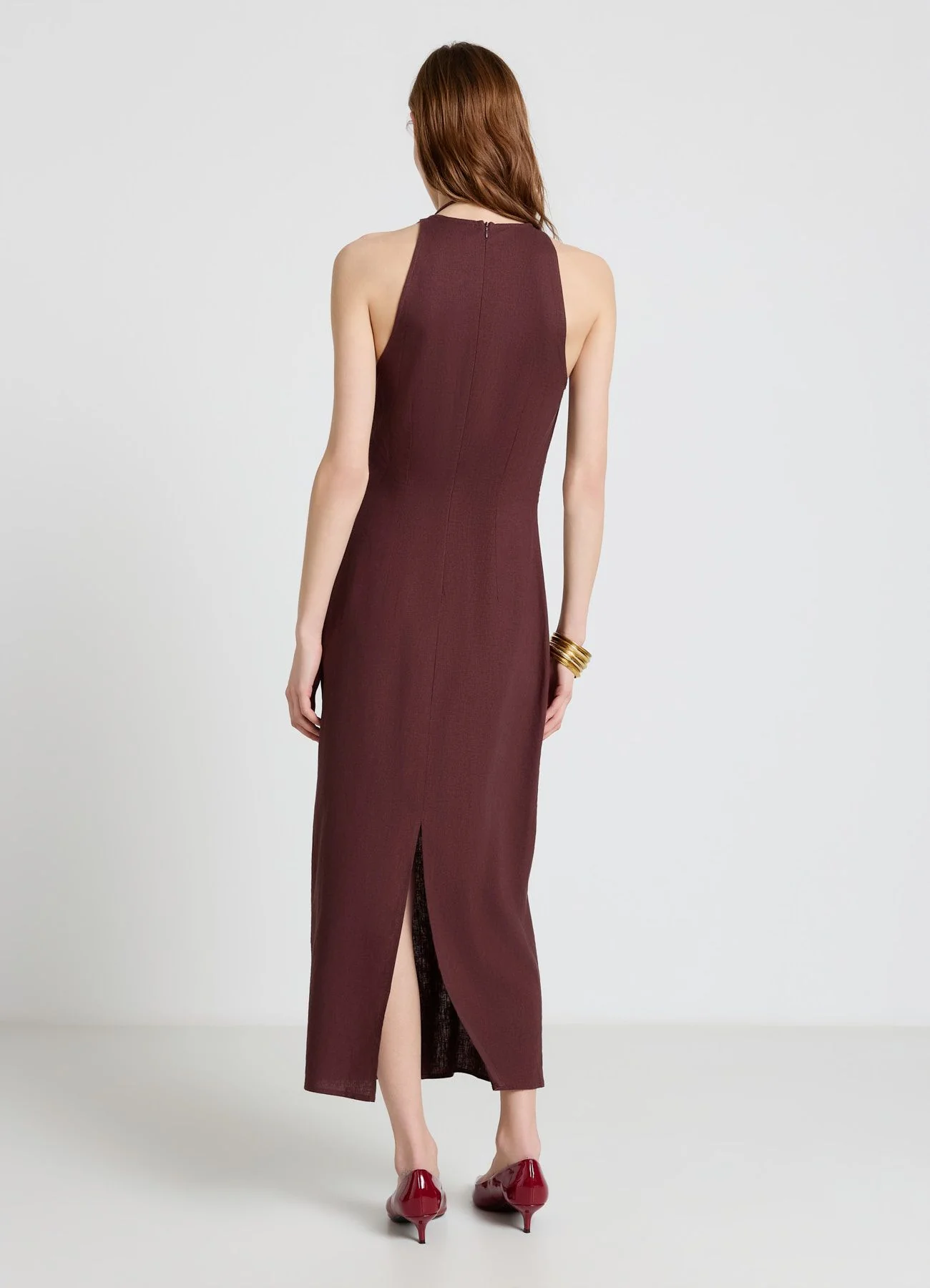 Vestito lungo tubino in misto lino - Image 3