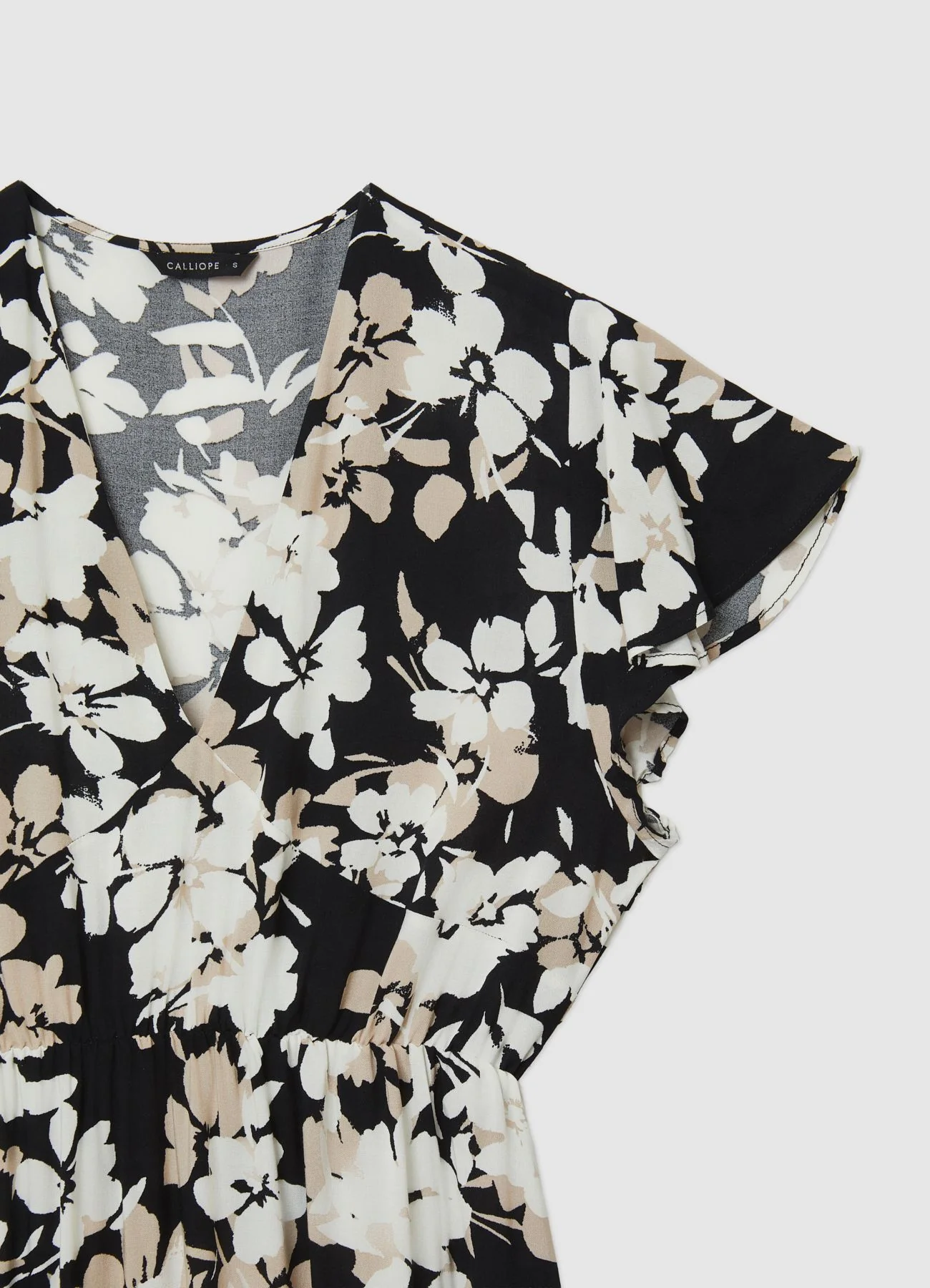 Vestito midi con stampa fiori e scollo a V - Image 6