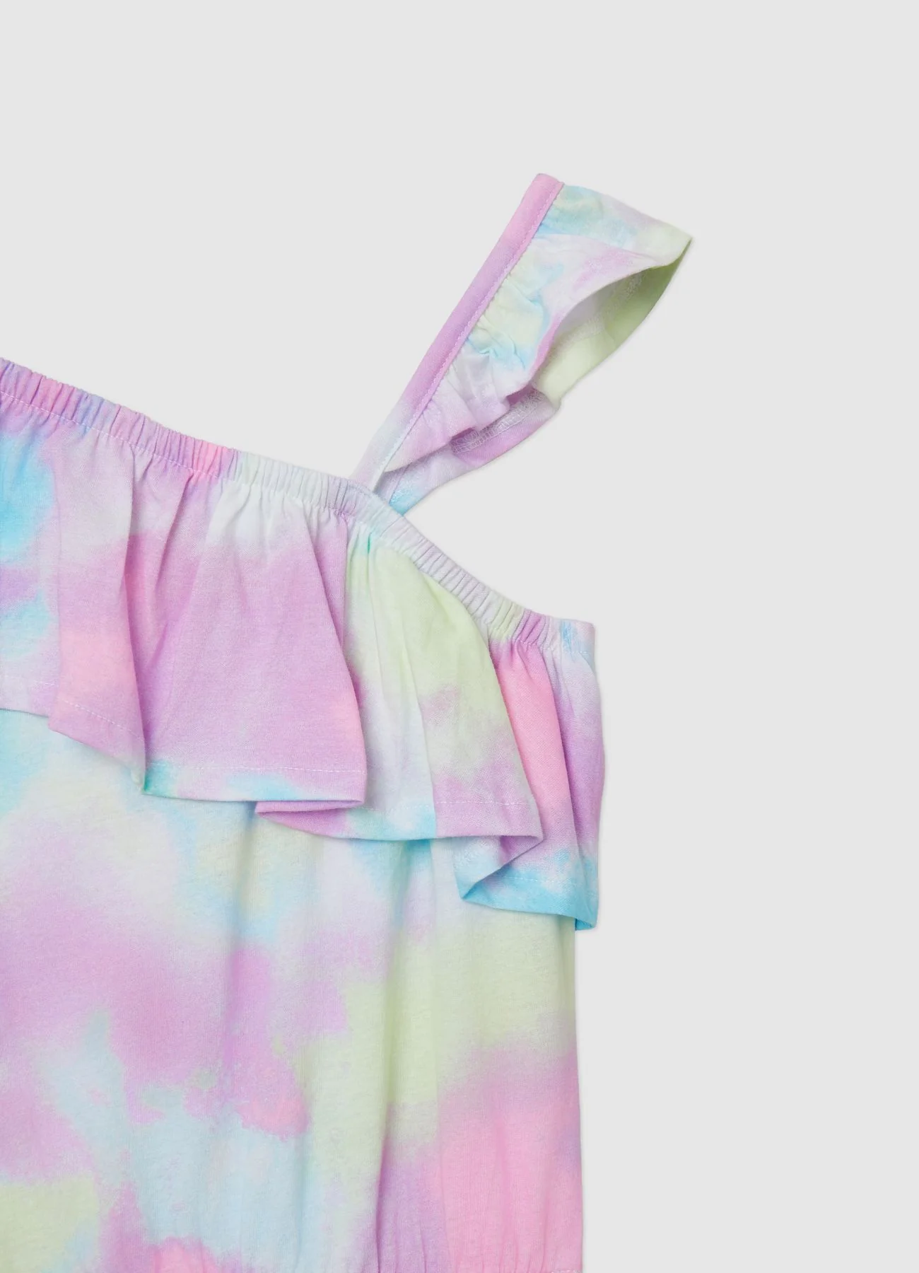 Vestito monospalla con balza tie dye - Image 3