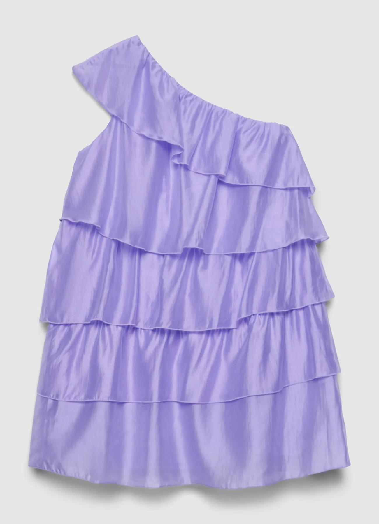 Vestito monospalla con balze - Image 4