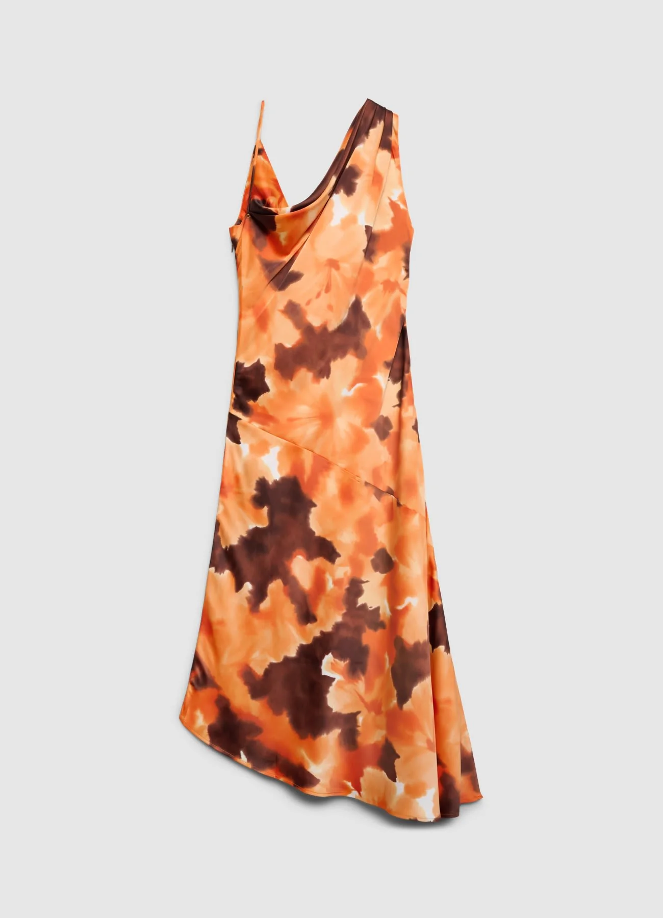 Vestito monospalla similsatin con stampa tie-dye - Image 4