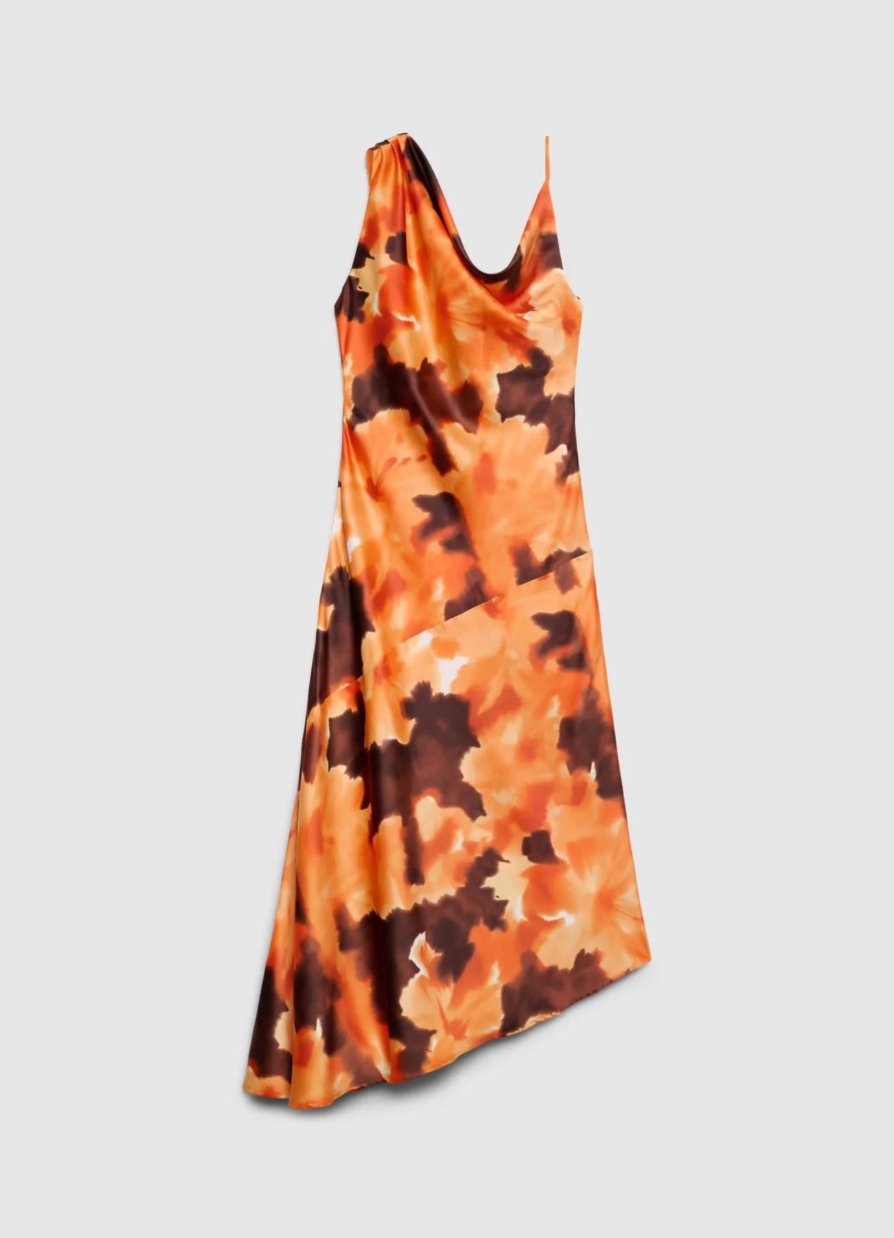 Vestito monospalla similsatin con stampa tie-dye - Image 5