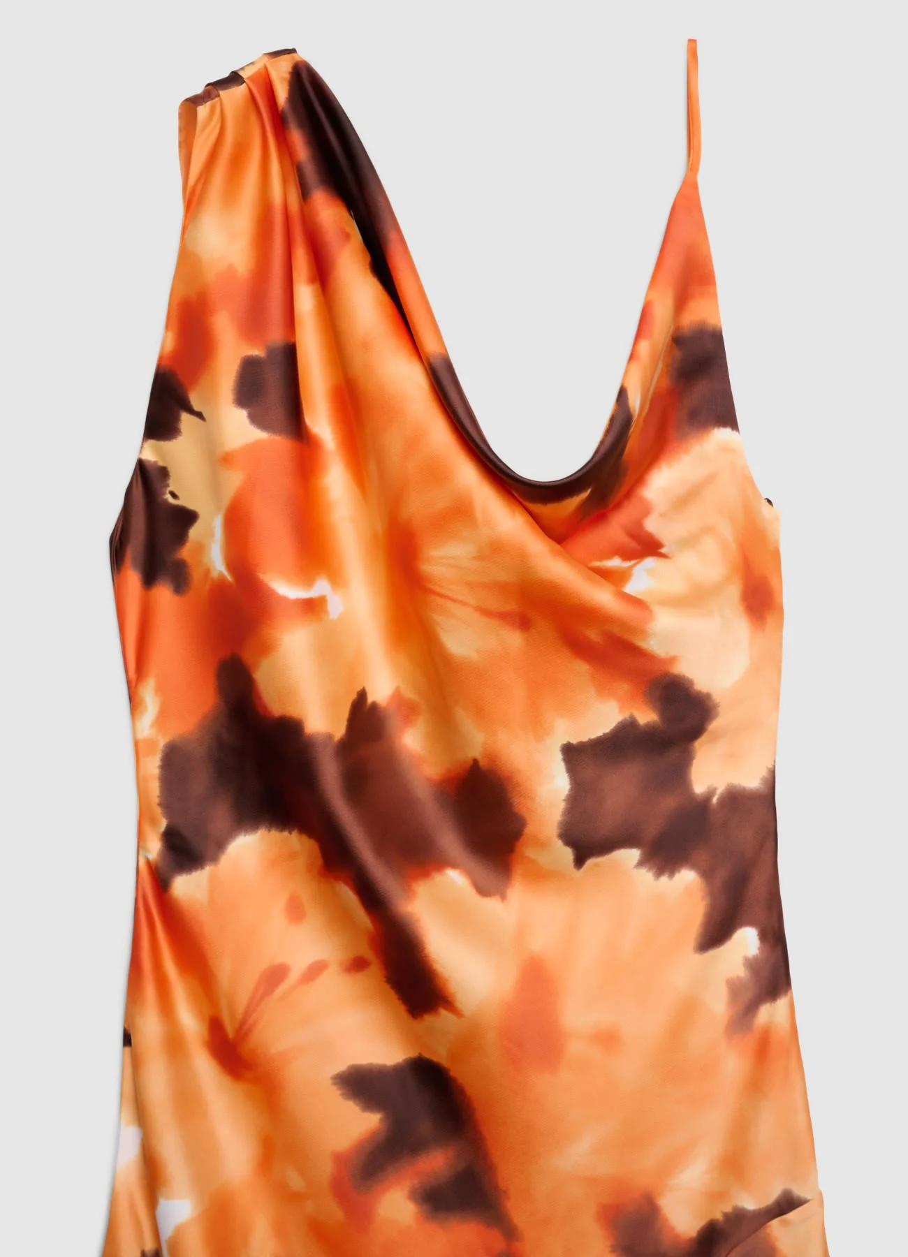 Vestito monospalla similsatin con stampa tie-dye - Image 6