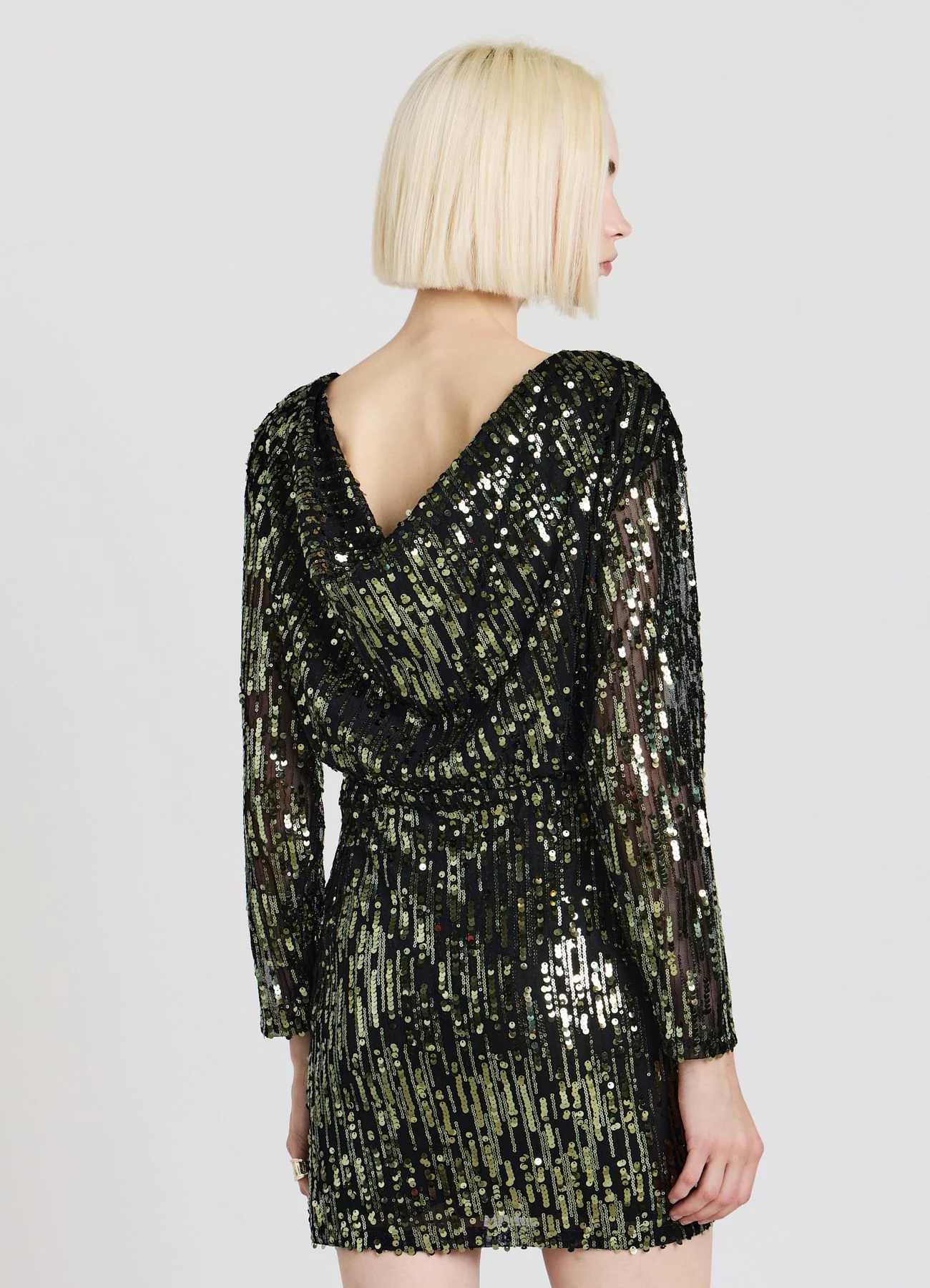 Vestito paillettes sciallato dietro - Image 3