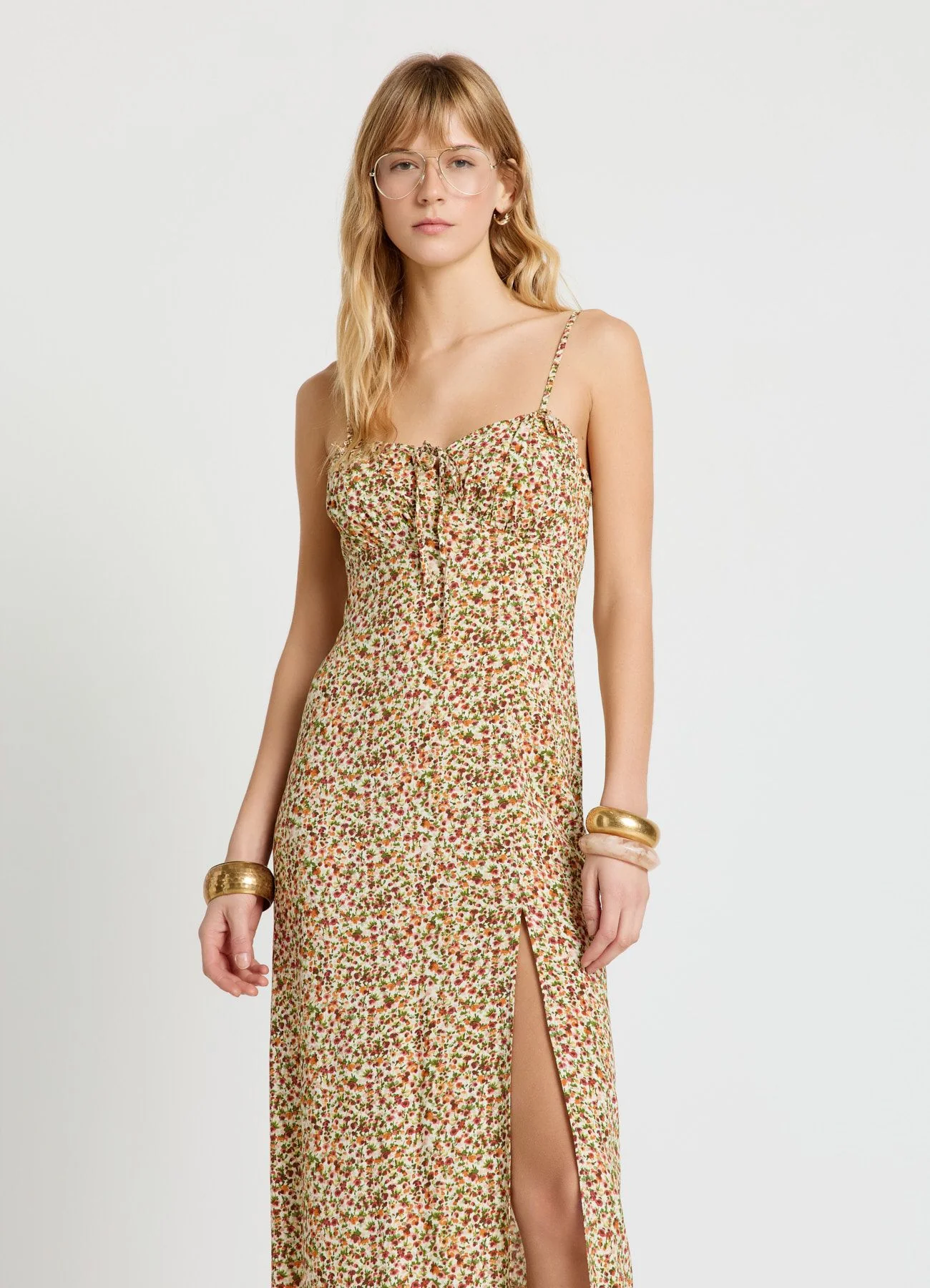 Vestito slipdress lungo a fiori - Image 2