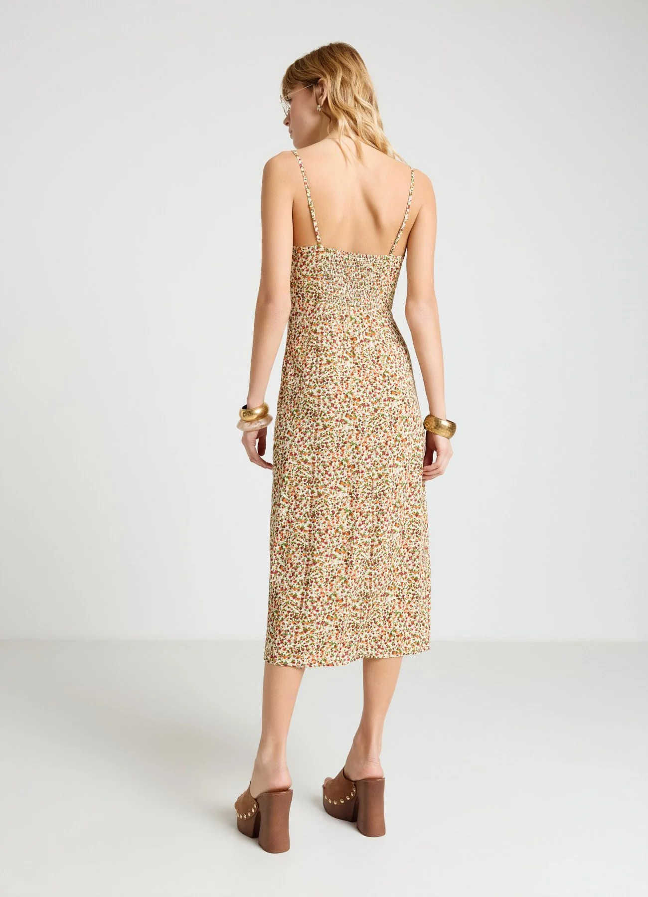 Vestito slipdress lungo a fiori - Image 3