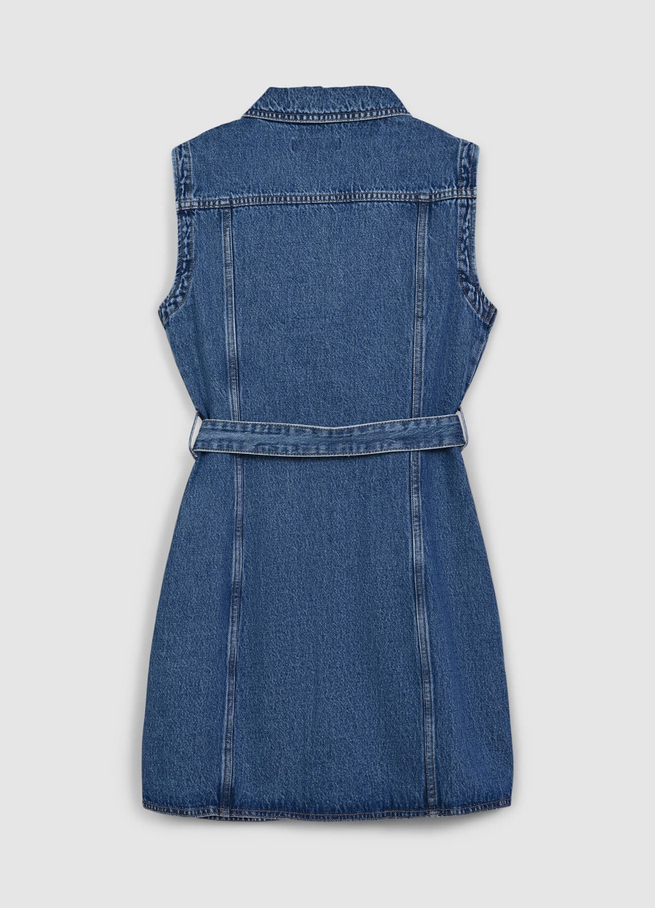 Vestito smanicato in denim - Image 6