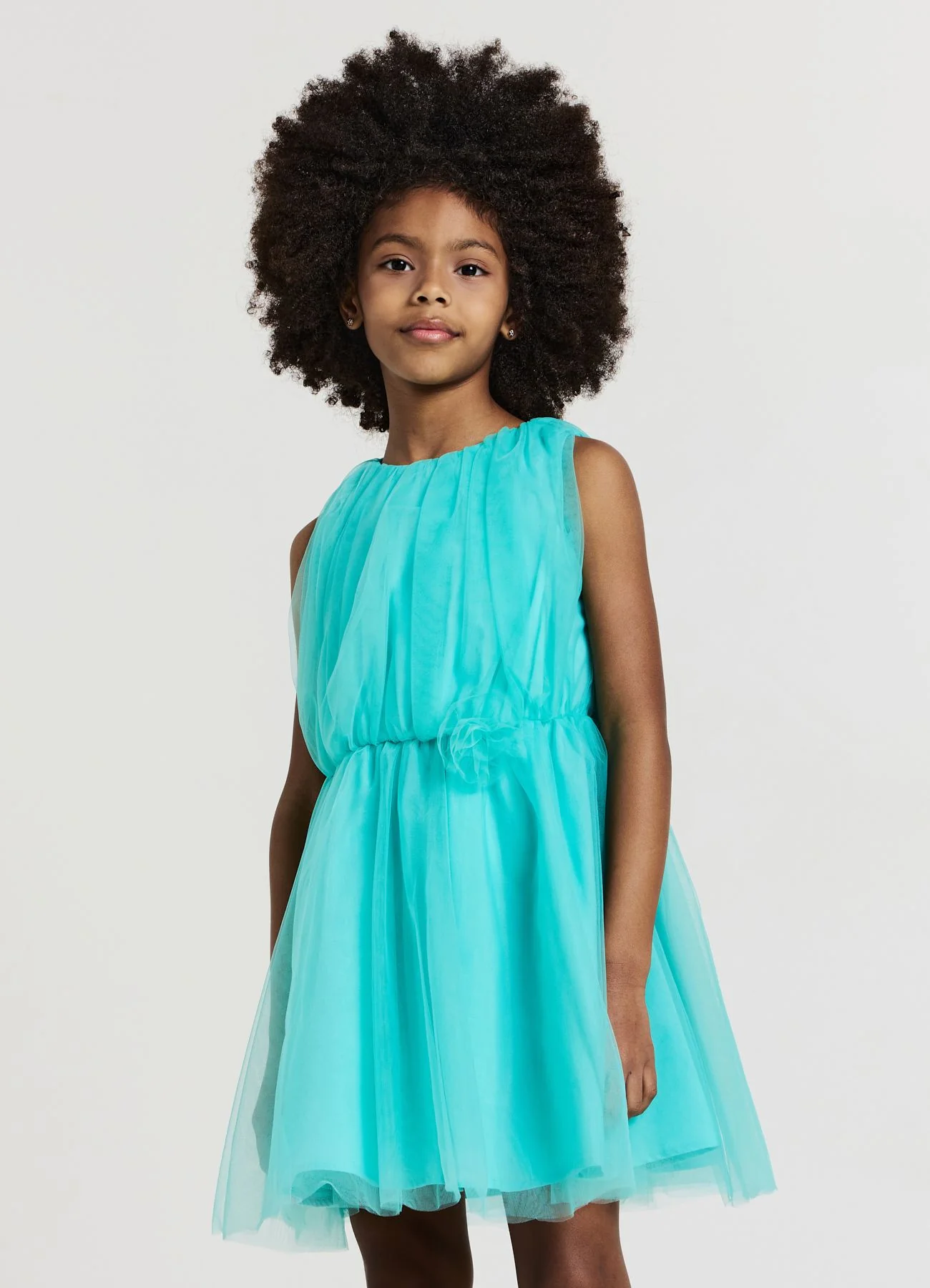 Vestito tulle applicazione rosa
